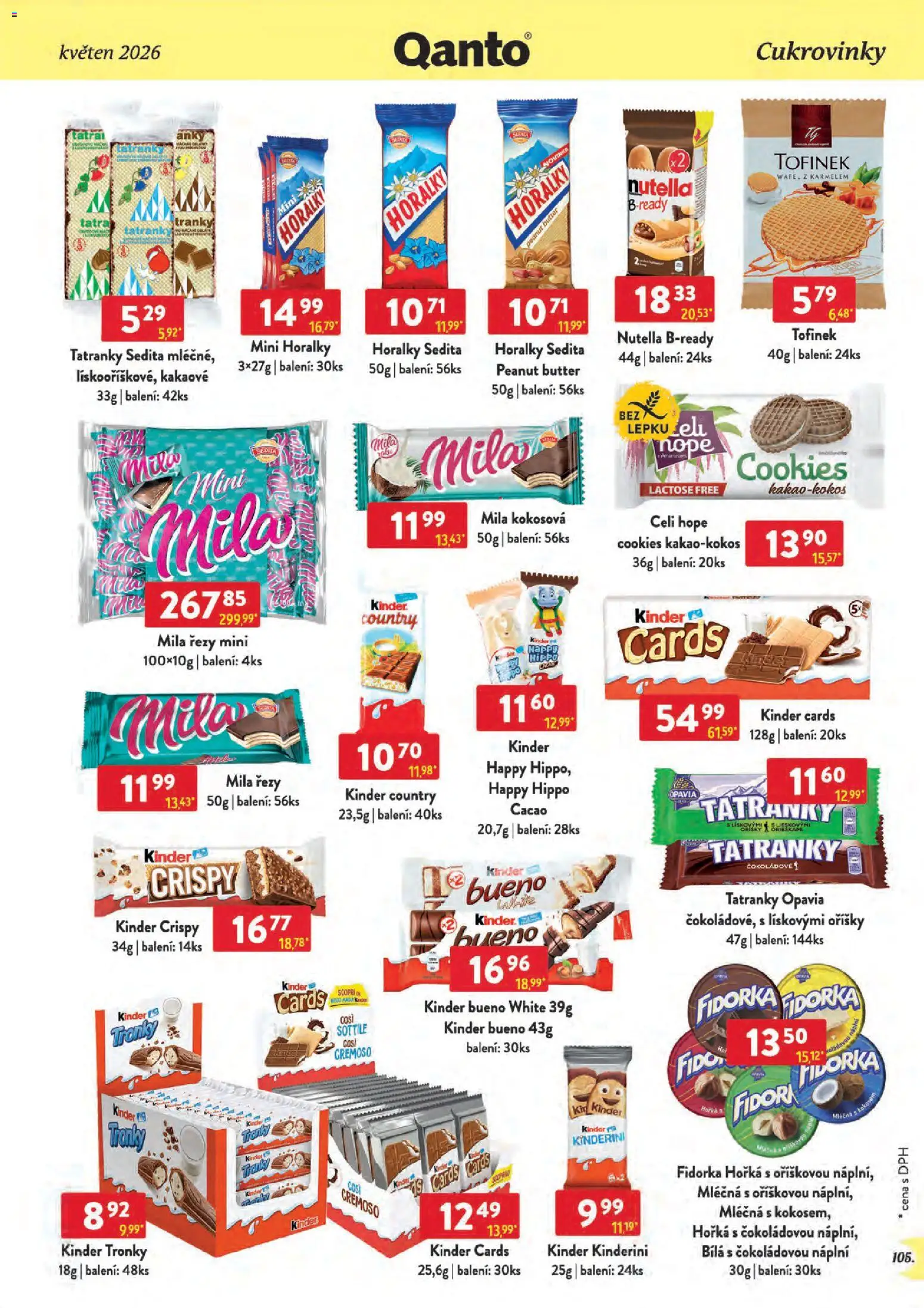 Astur & Qanto leták - Velkoobchod 05/2026 od 01.05.2026 | Strana: 105 | Produkty: Cookies, Kinder, Hipp, Fidorka