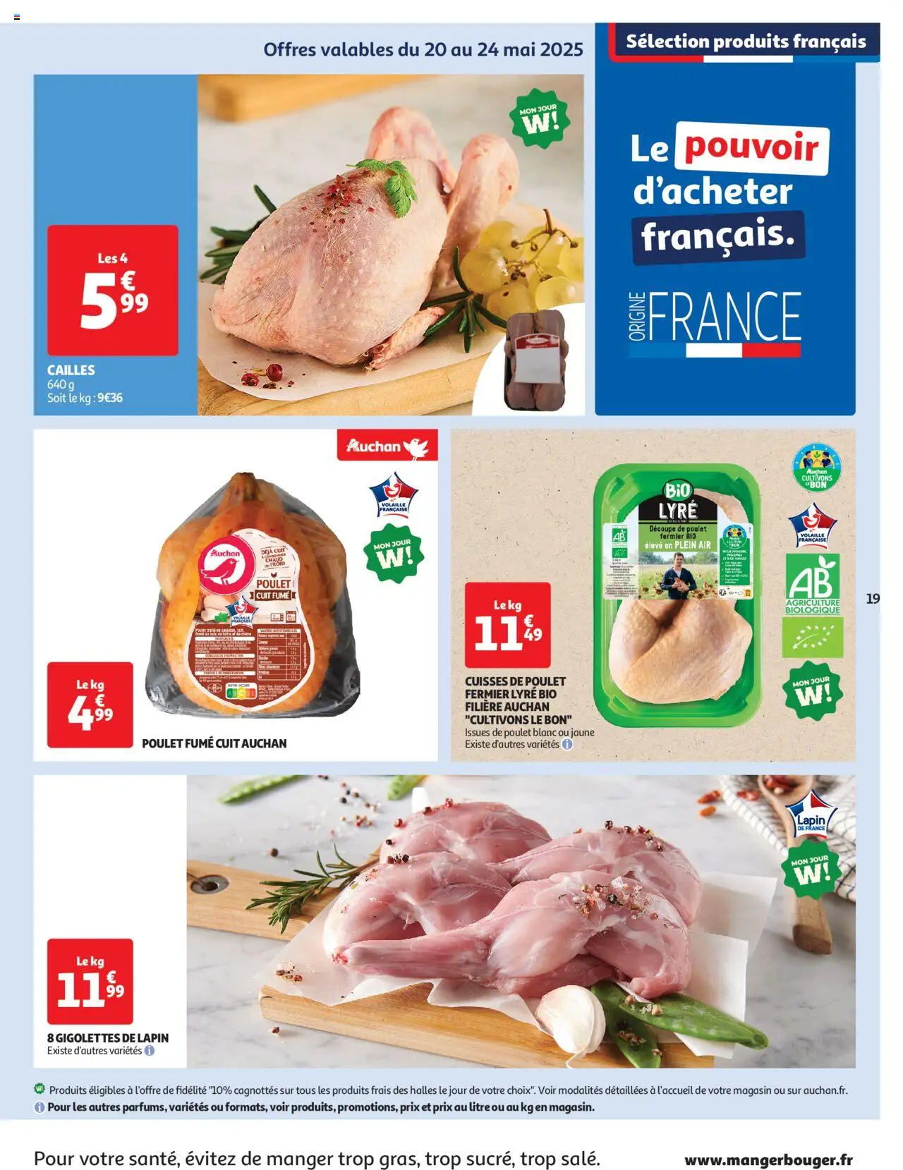  | Page: 19 | Produits: Cuisses de poulet, Lapin, Volaille, Cailles