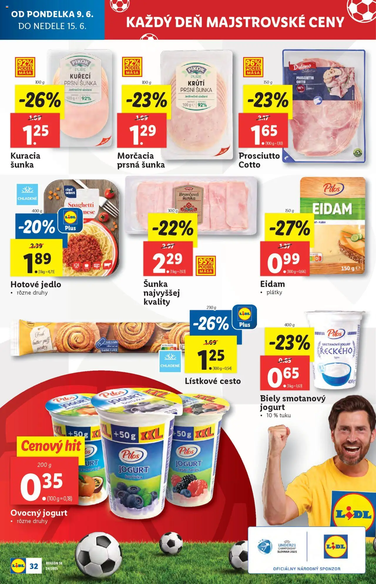 Lidl leták │ platný od 09.06.2025 | Strana: 36 | Produkty: Jogurt, Šunka, Eidam, Lístkové cesto