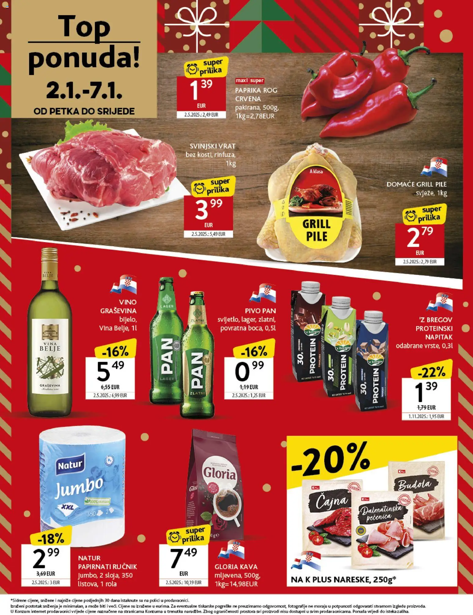 Konzum HR akciós ujság - amely érvényes a következő dátumtól: 27.12.2025 | Oldal: 35 | Termékek: Grill, Protein