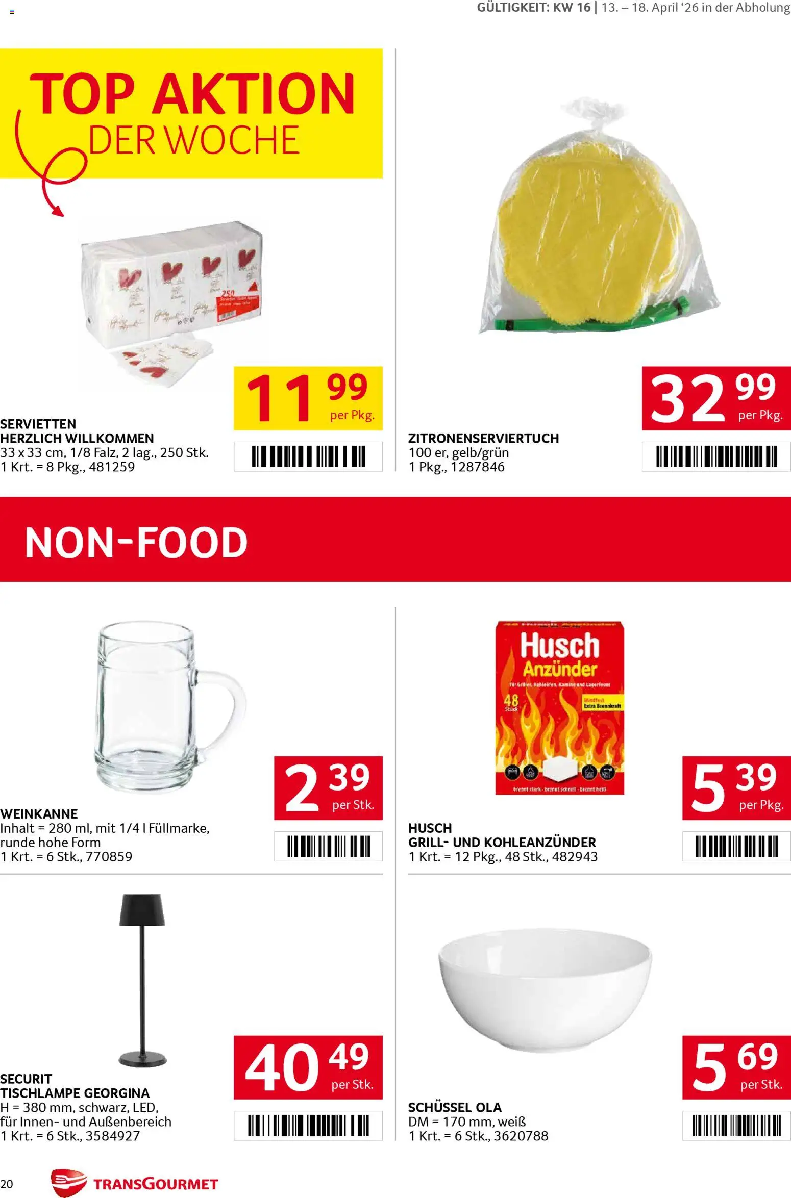 Transgourmet Flugblatt gültig ab 13.04.2026 | Seite: 20 | Produkte: Grill