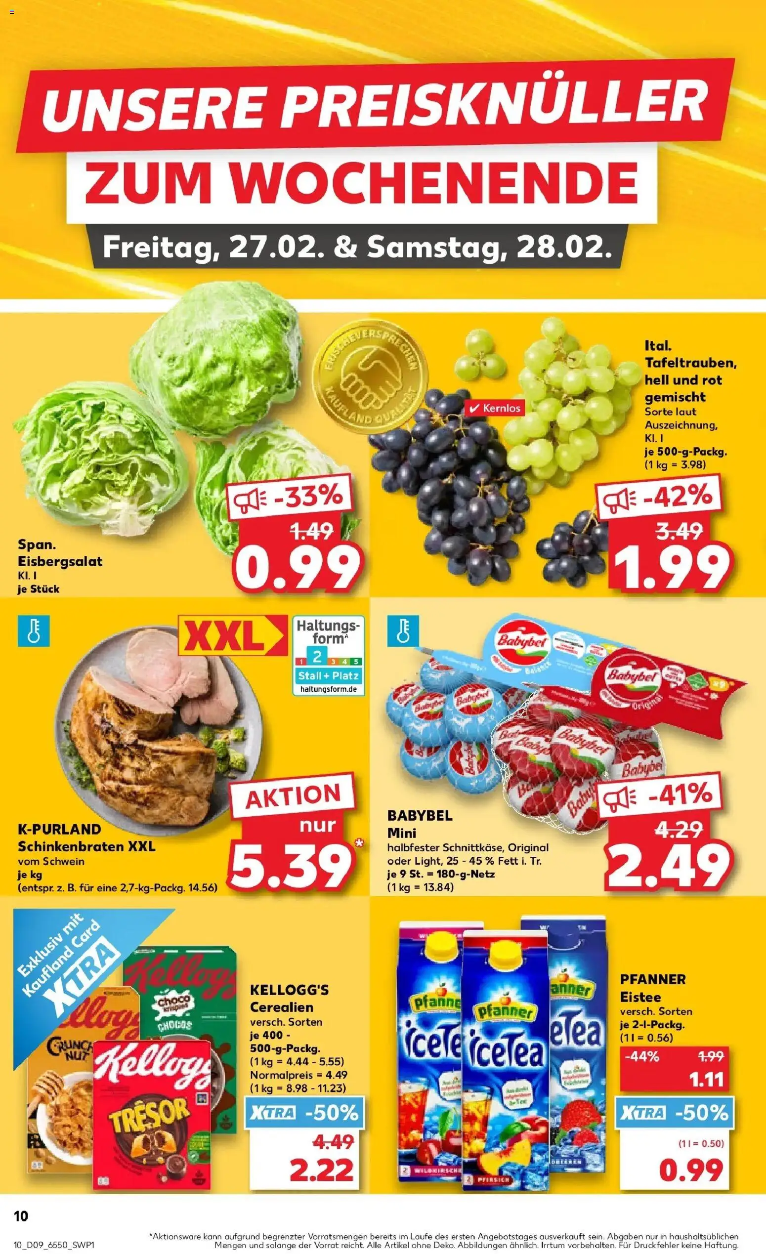 Kaufland prospekt Hamburg	 – gültig ab 26.02.2026 | Seite: 10 | Produkte: Eisbergsalat, Pfanner eistee, Pfirsich, Babybel