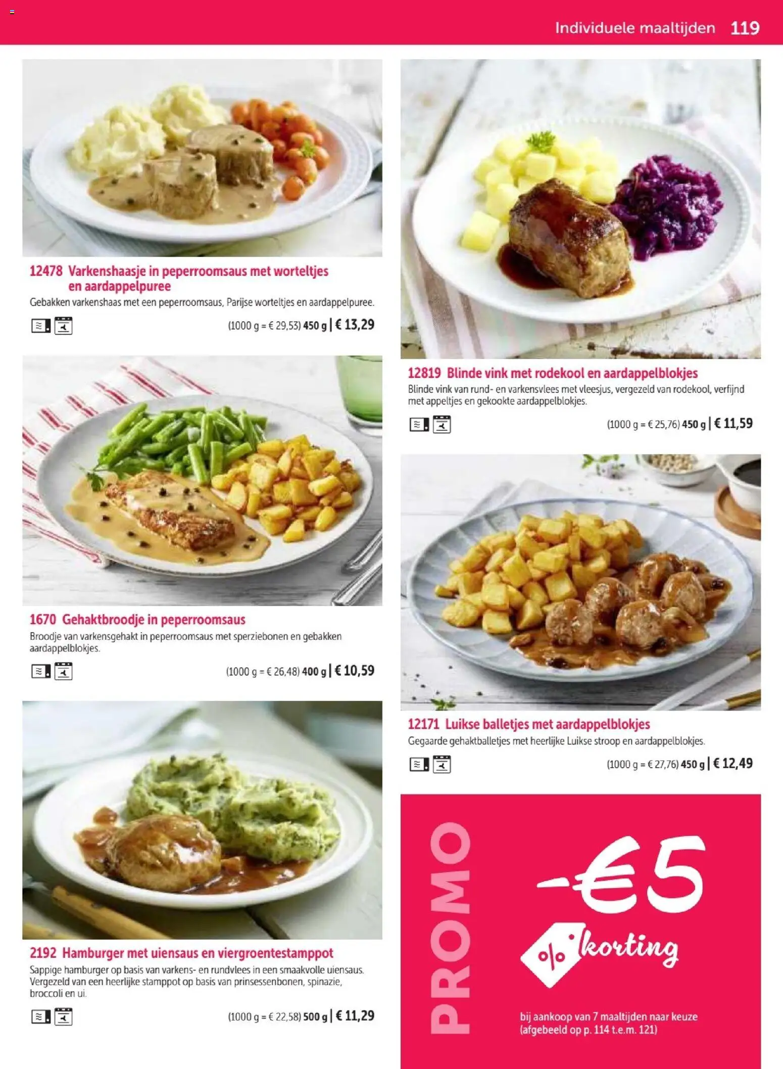 {H1} | Pagina: 119 | Producten: Varkensvlees, Broodje, Rundvlees, Broccoli