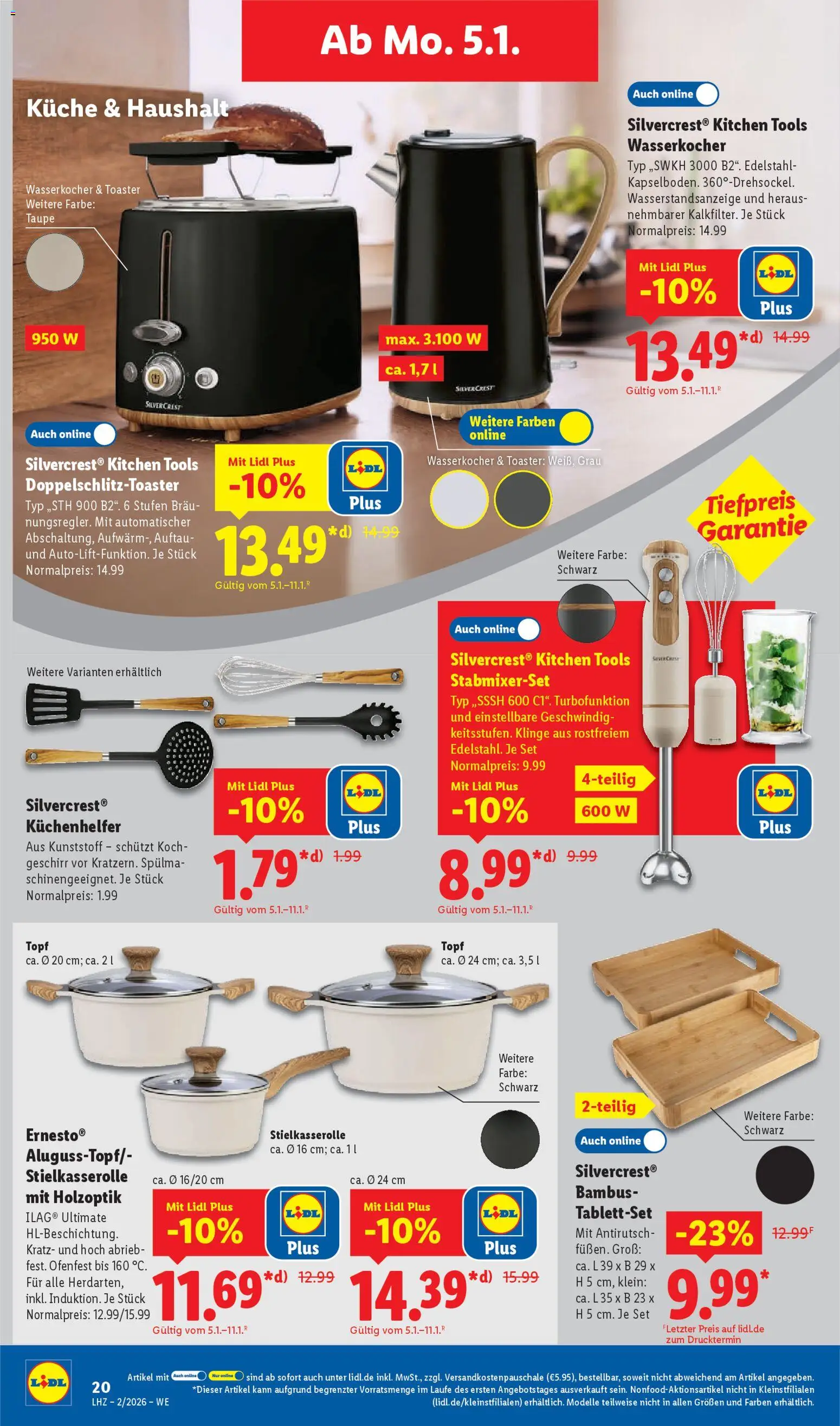Lidl Prospekt Ochsenfurt – gültig ab 05.01.2026 | Seite: 28 | Produkte: Wasserkocher, Toaster, Küche