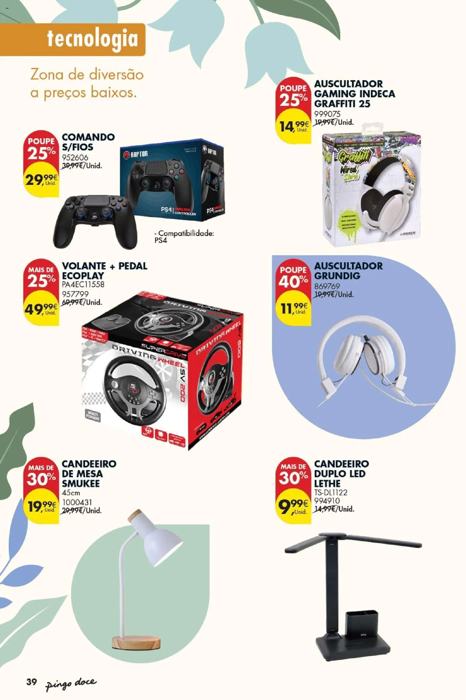 Pingo Doce - Bazar Primavera │ válido de 07.04.2026 | Página: 40 | Produtos: Candeeiro, Jogos, Mesa