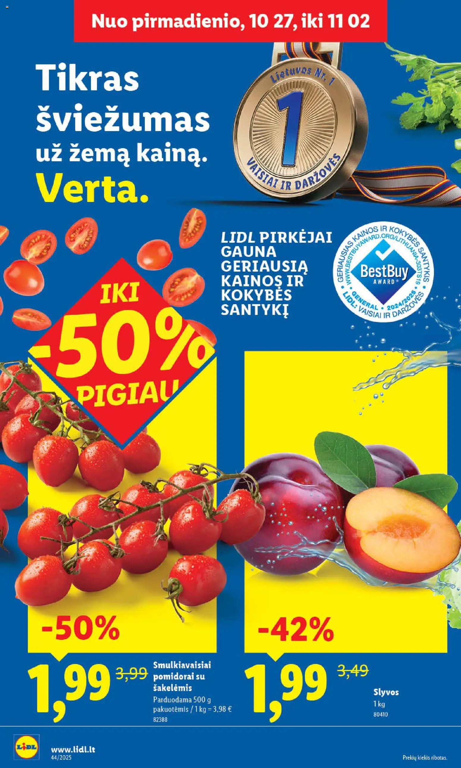 LIDL akcijos nuo 27.10.2025 | Puslapis: 4 | Prekių: Pomidorai