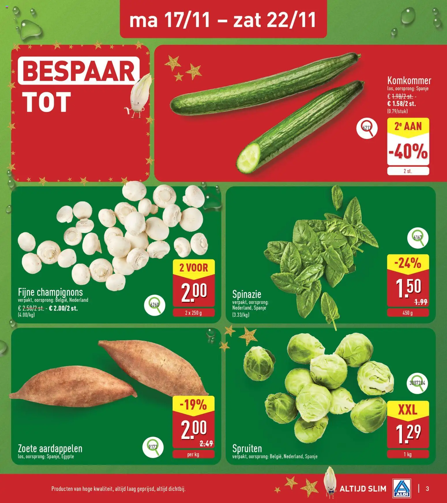 {H1} | Pagina: 3 | Producten: Spinazie, Komkommer