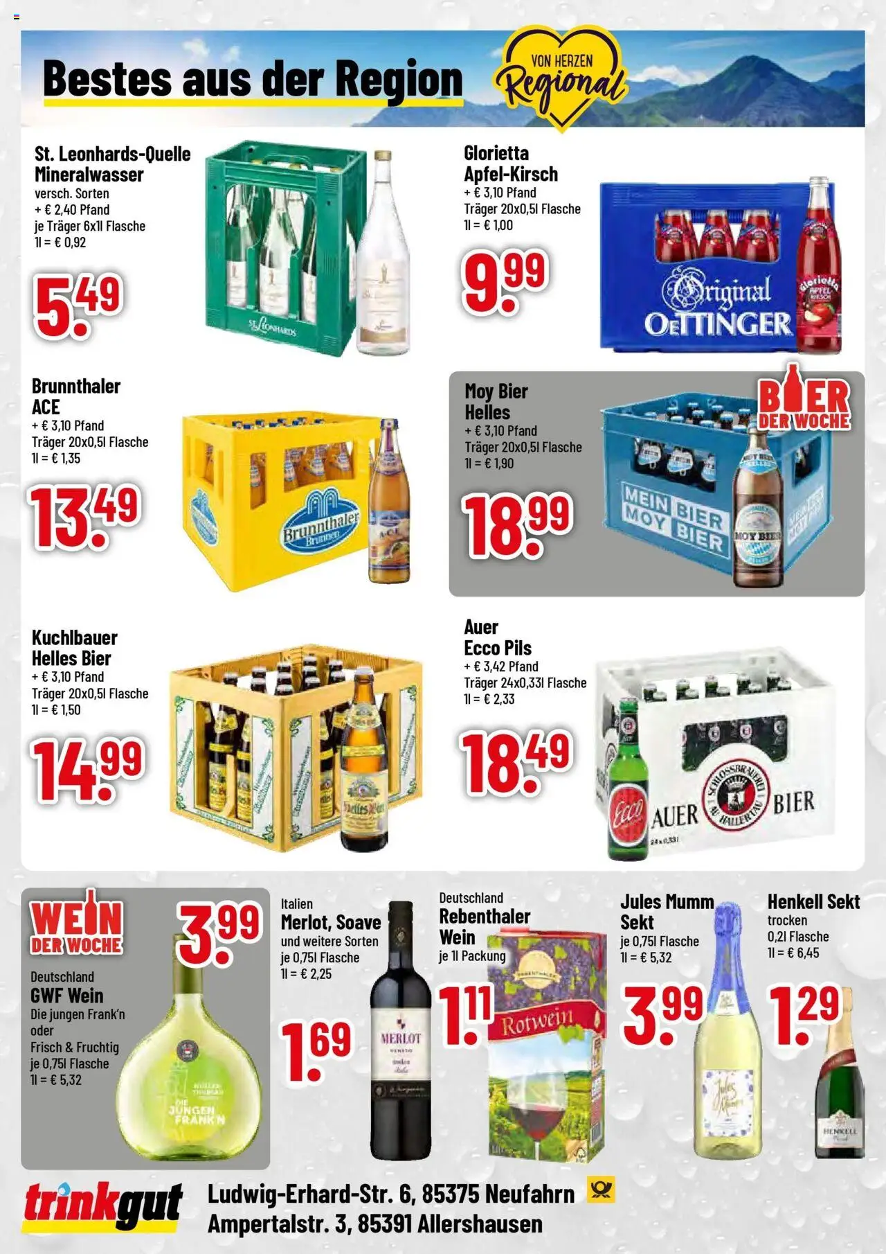 Trinkgut prospekt Allershausen	 – gültig ab 11.08.2025 | Seite: 4 | Produkte: Rotwein, Pils, Äpfel, Oettinger