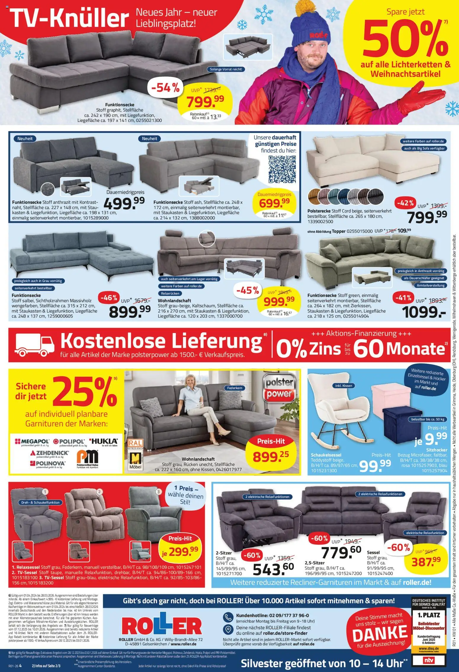 Roller Prospekt 	 – gültig ab 28.12.2025 | Seite: 16 | Produkte: Wohnlandschaft, Kissen, Sofa, Sessel