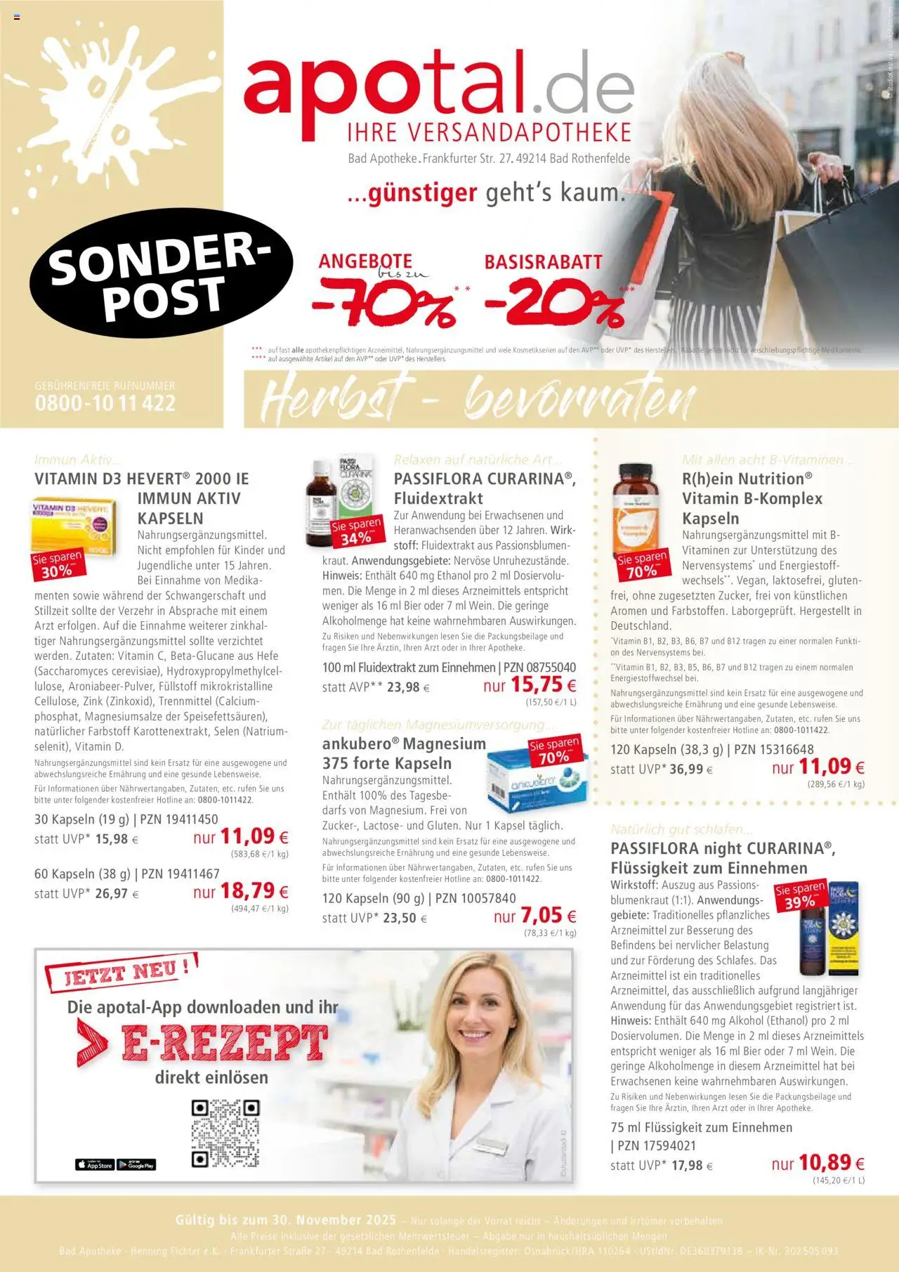 Apotal Prospekt Sonderpost – gültig ab 01.10.2025 | Seite: 1 | Produkte: Bier, Bad