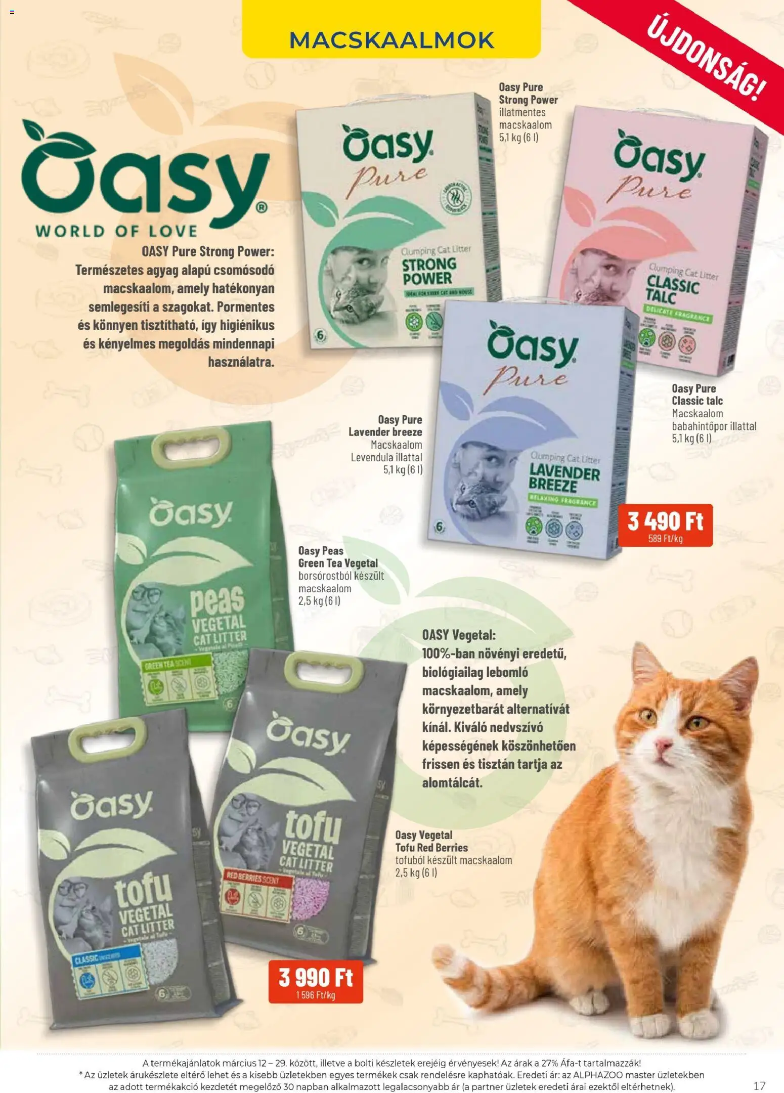 AlphaZoo akciós ujság - amely érvényes a következő dátumtól: 12.03.2026 | Oldal: 17 | Termékek: Macskaalom, Tofu, Tea, Levendula