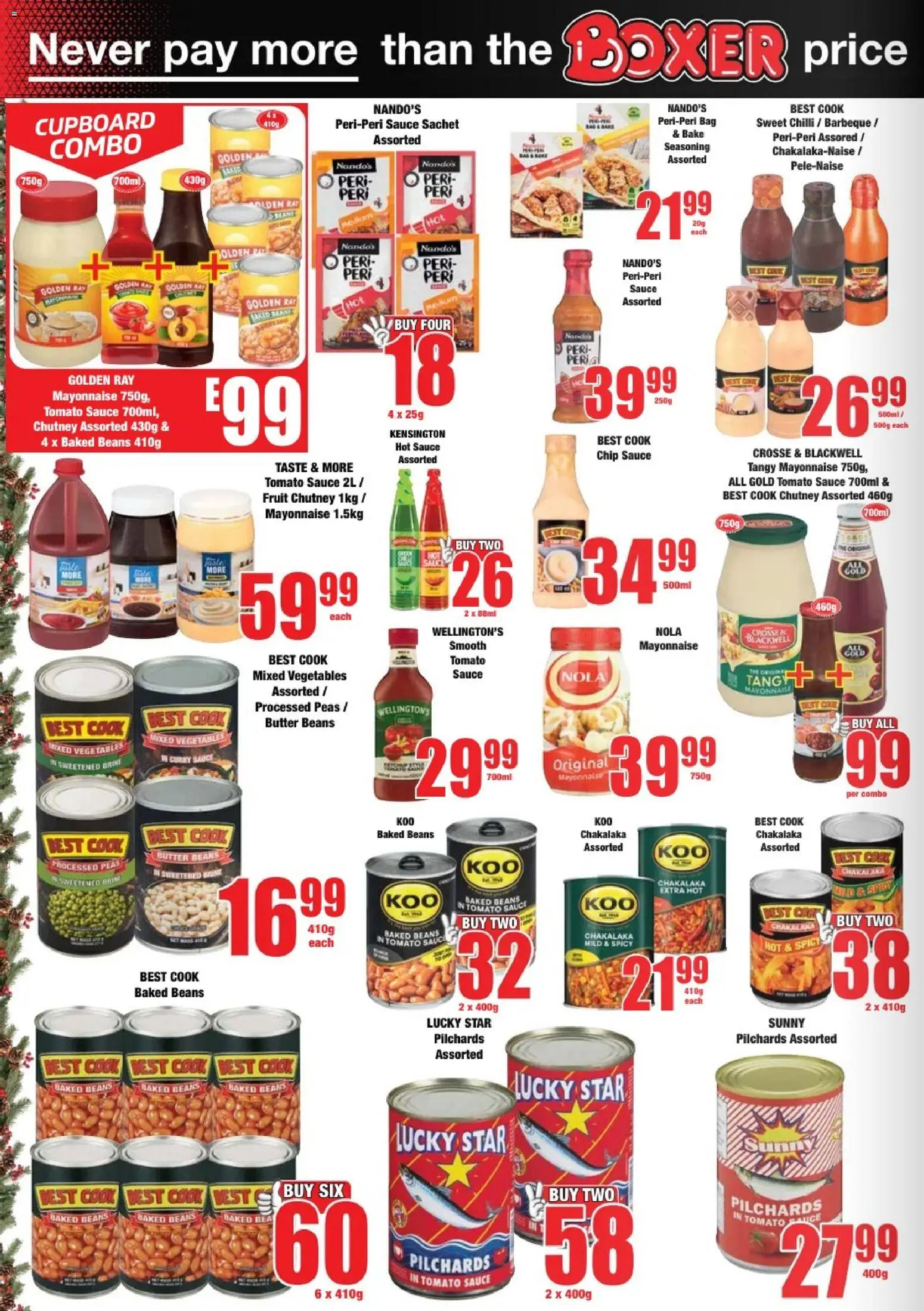 New Boxer catalogue – valid from 17.12.2025 | Page: 6 | Products: Pilchards, Baked beans, Fruit, Mayonnaise