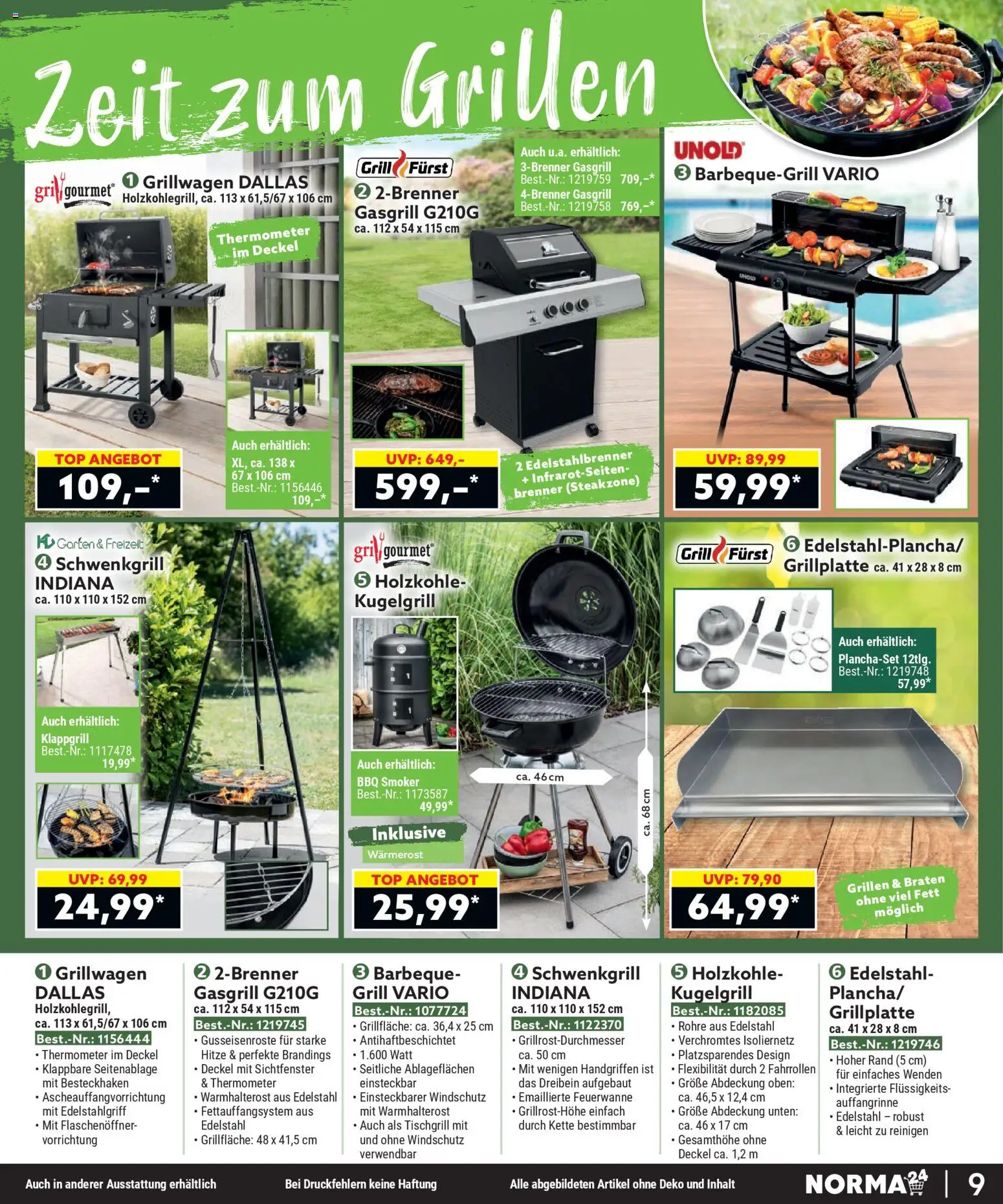 Norma Bestellmagazin April 2026 – gültig ab 01.04.2026 | Seite: 9 | Produkte: Top, Grill, Thermometer