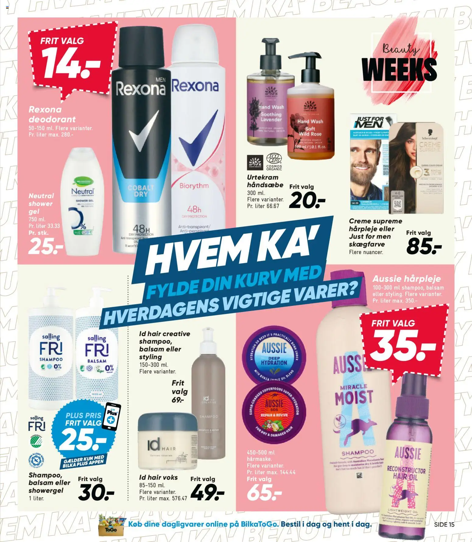 Bilka tilbudsavis – gyldig fra 27.02.2026 | Side: 15 | Produkter: Creme, Deodorant, Antiperspirant, Kurv