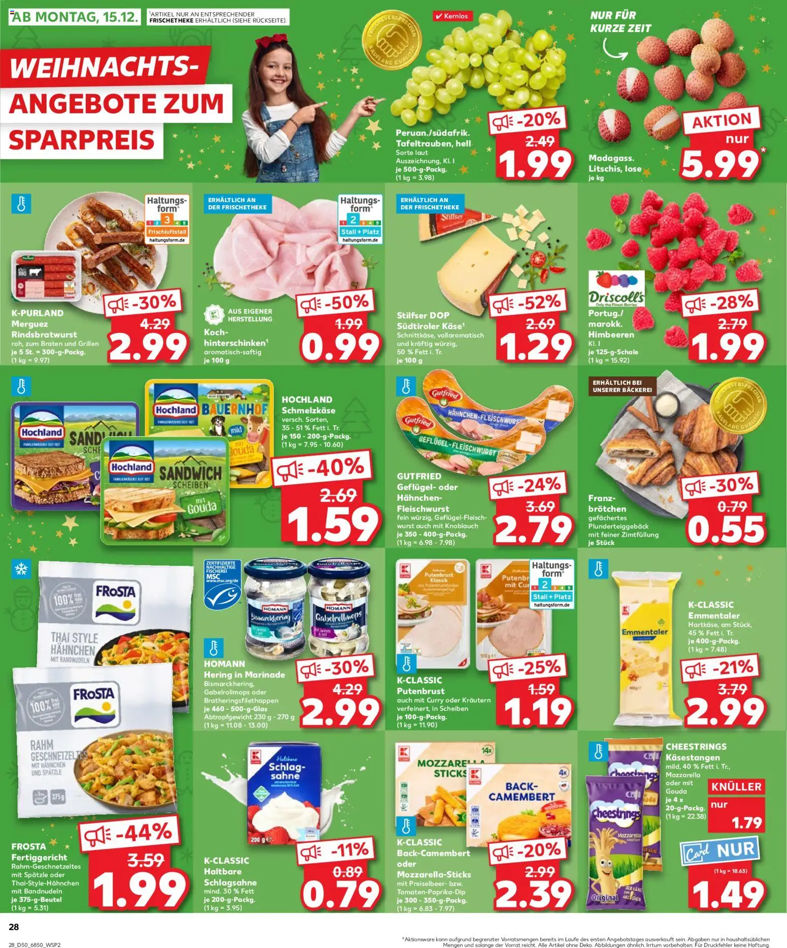 Kaufland prospekt Stuttgart	 – gültig ab 11.12.2025 | Seite: 28 | Produkte: Mozzarella, Gouda, Frosta, Knoblauch