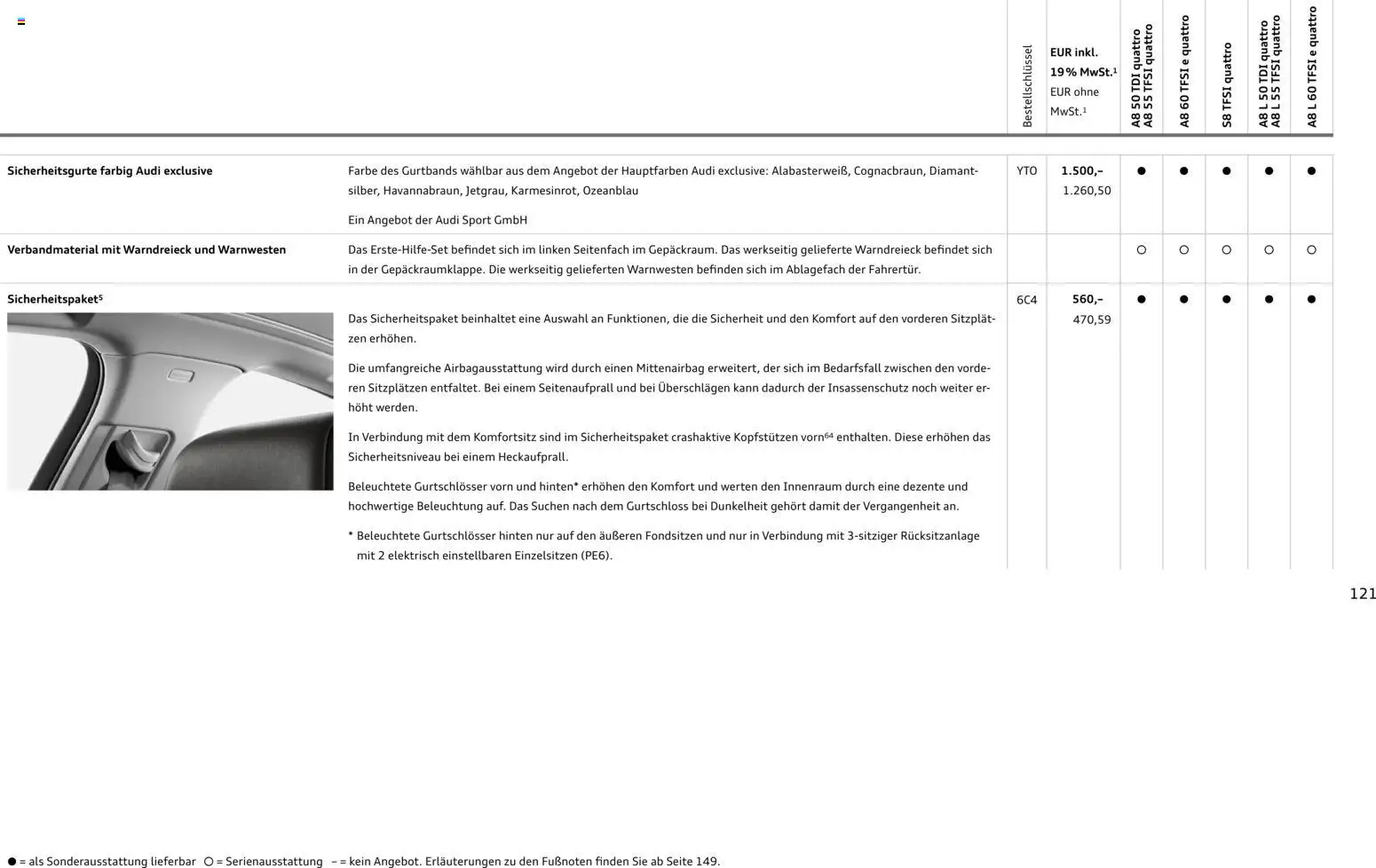 Audi A8 – gültig ab 28.10.2025 | Seite: 121