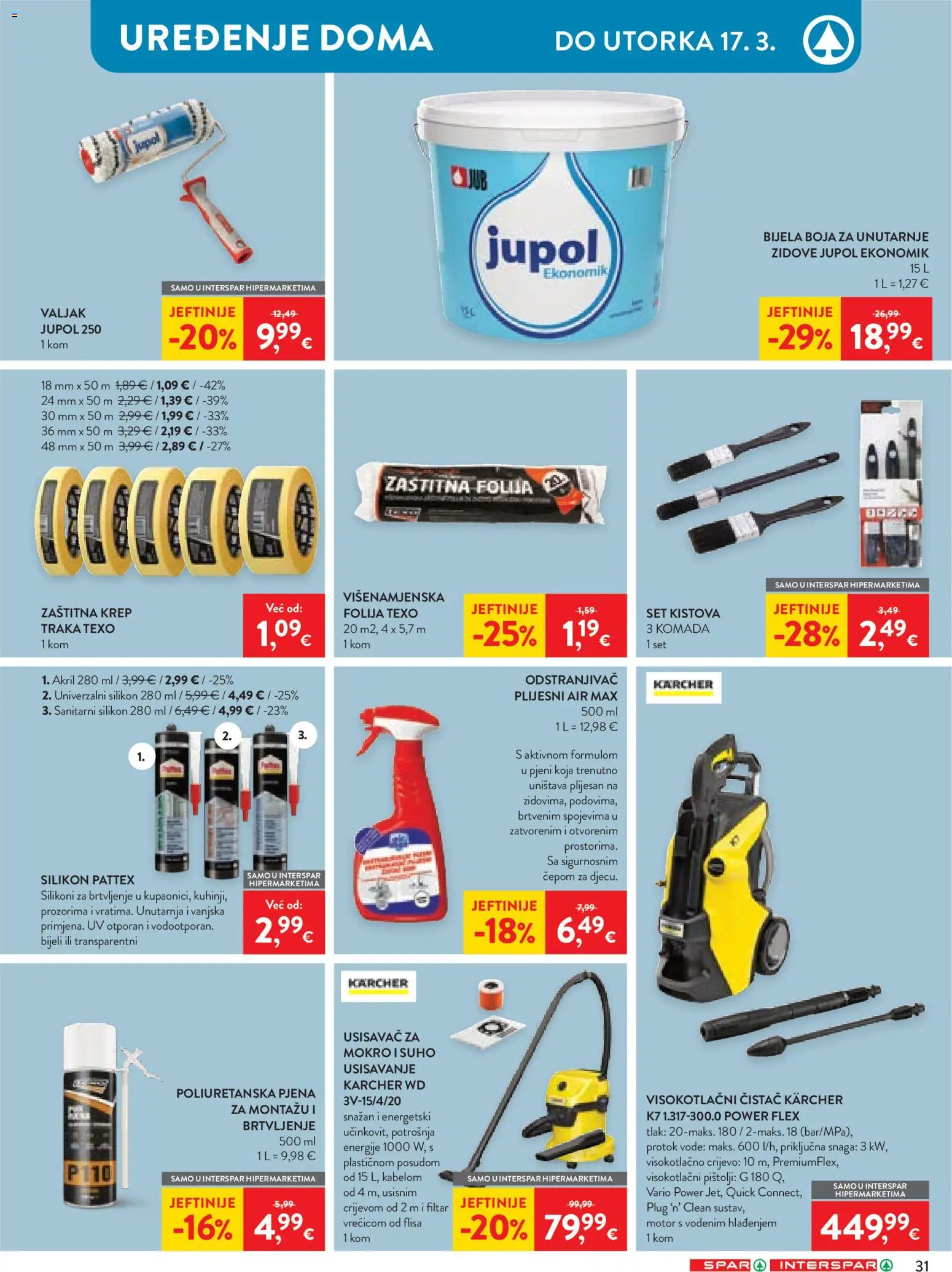 Spar katalog | vrijedi od 04.03.2026 | Stranica: 38 | Proizvodi: Usisavač, Kärcher, Visokotlačni čistač