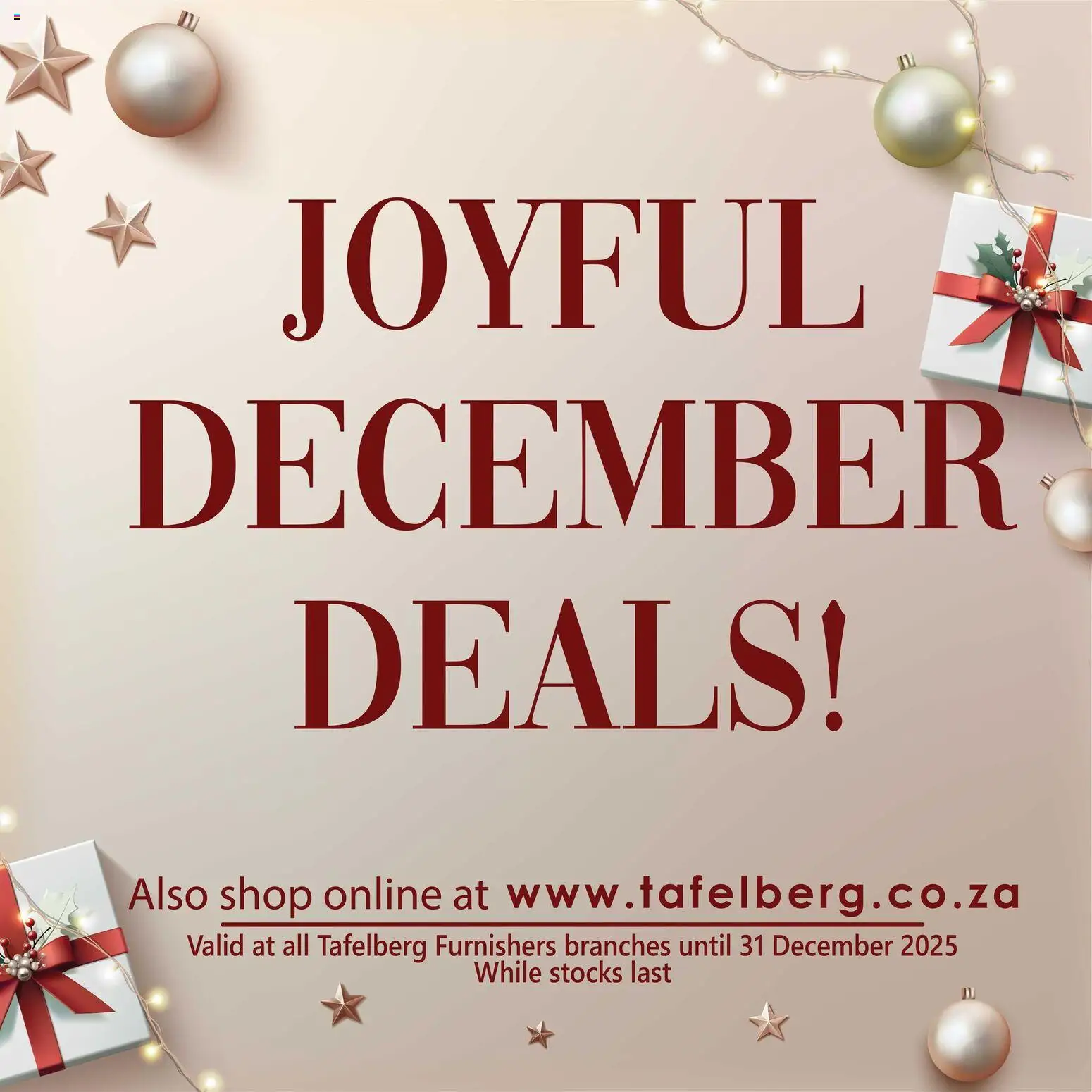New Tafelberg Furnishers catalogue – valid from 18.12.2025 | Page: 1