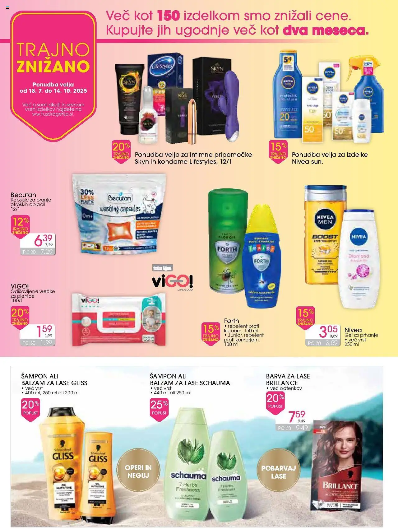 Tuš drogerija katalog │ velja od 13.08.2025 | Stran: 13 | Izdelki: Repelent, Sampon, Balzam za lase, Barva za lase
