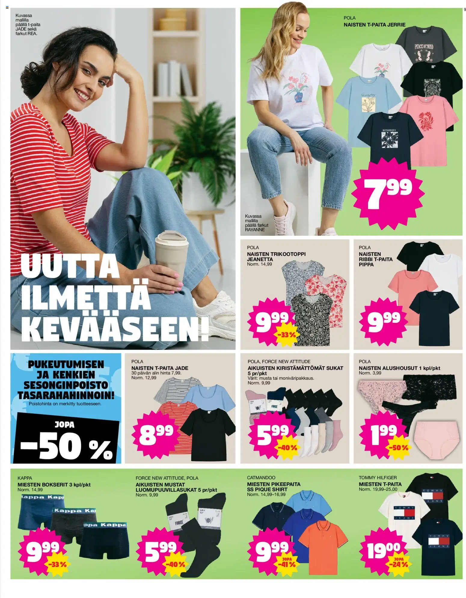 Tokmanni tarjoukset – voimassa 23.03.2026 alkaen | Sivu: 9 | Tuotteet: Sukat, Alushousut, Bokserit, Farkut