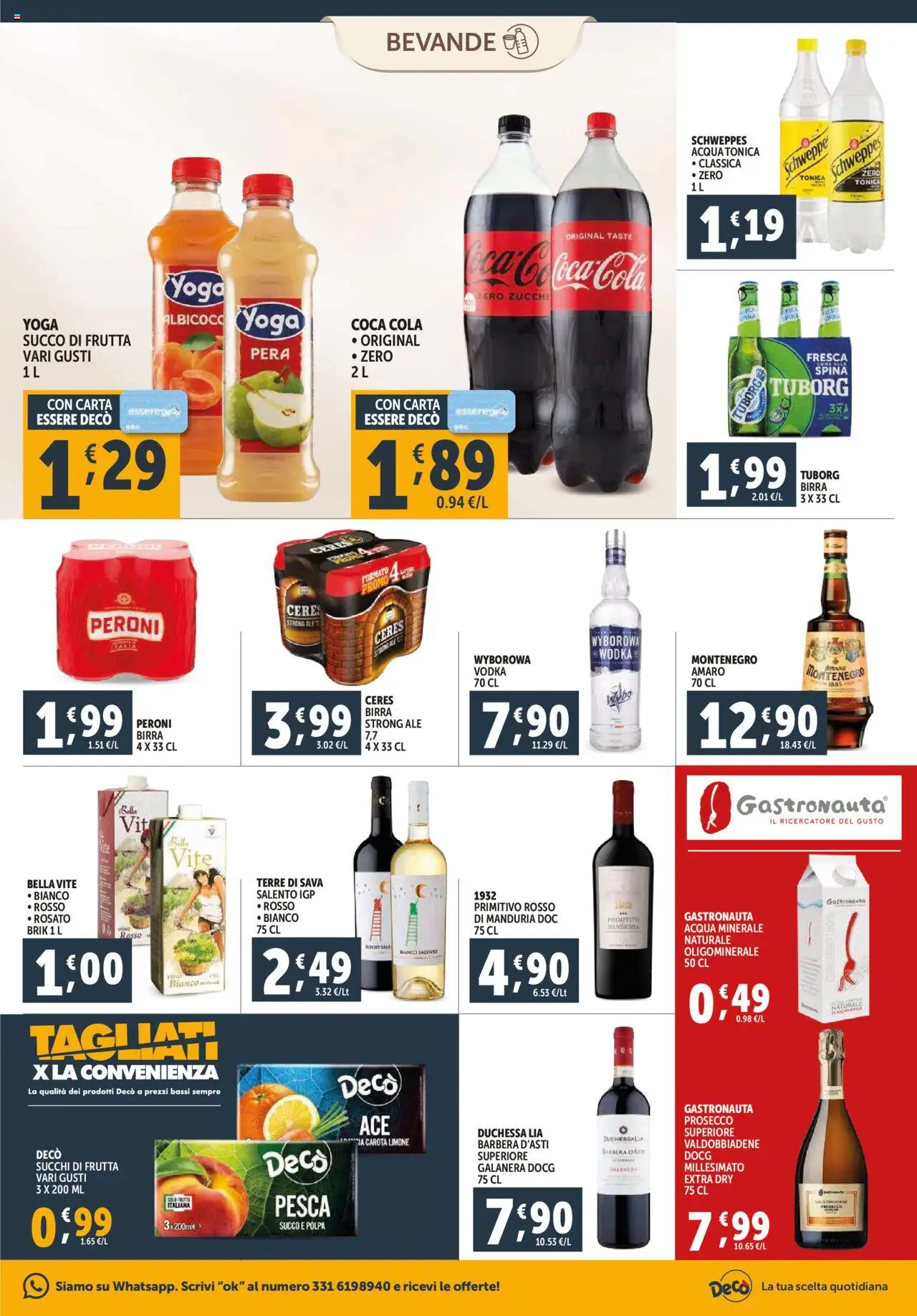 Volantino Decò del 16.10.2025 | Pagina: 17 | Prodotti: Succo, Acqua, Limone, Coca Cola