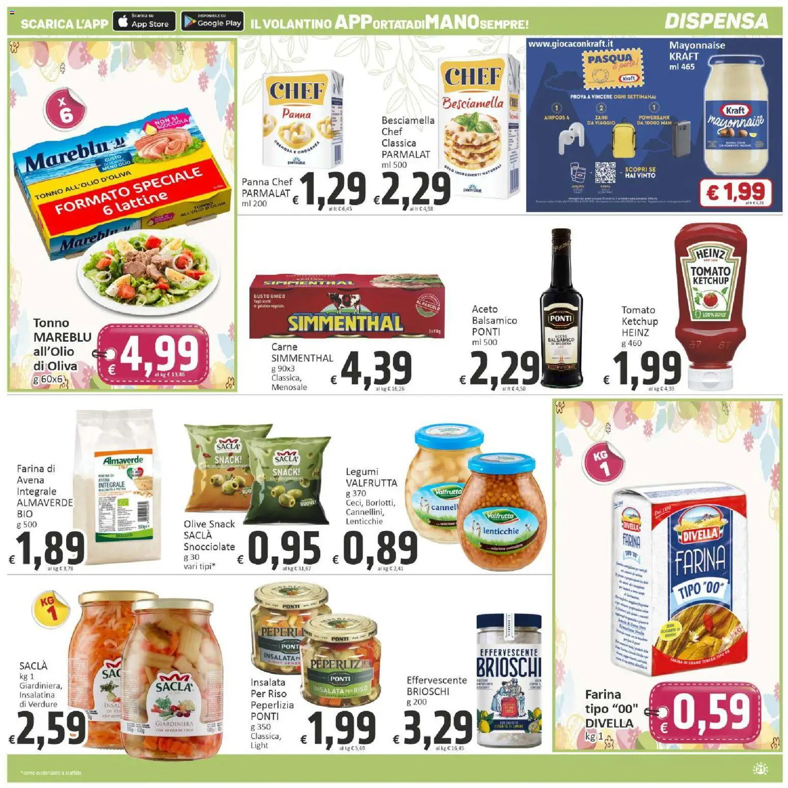 Volantino Paghi Poco del 23.03.2026 | Pagina: 21 | Prodotti: Panna, Insalata, Verdure, Scaffale