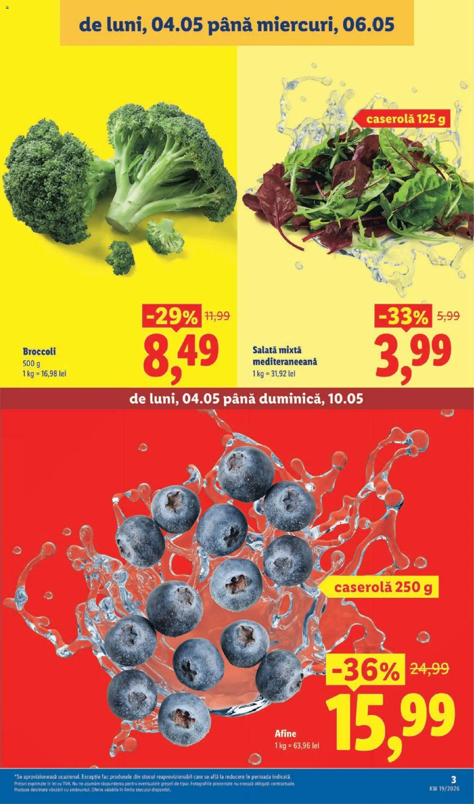Noul catalog Lidl – valabil de la 04.05.2026 | Pagină: 3 | Produse: Afine, Salată