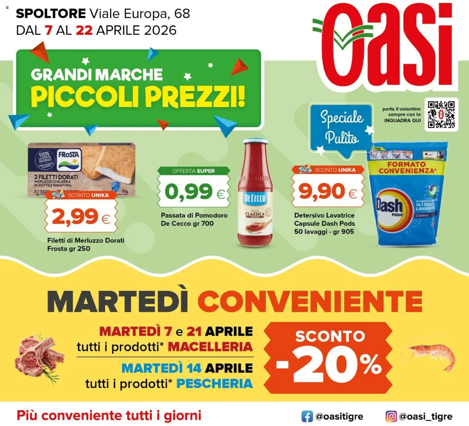 Volantino Oasi del 07.04.2026 | Pagina: 1 | Prodotti: Tè, Merluzzo, Pomodoro, Passata di pomodoro