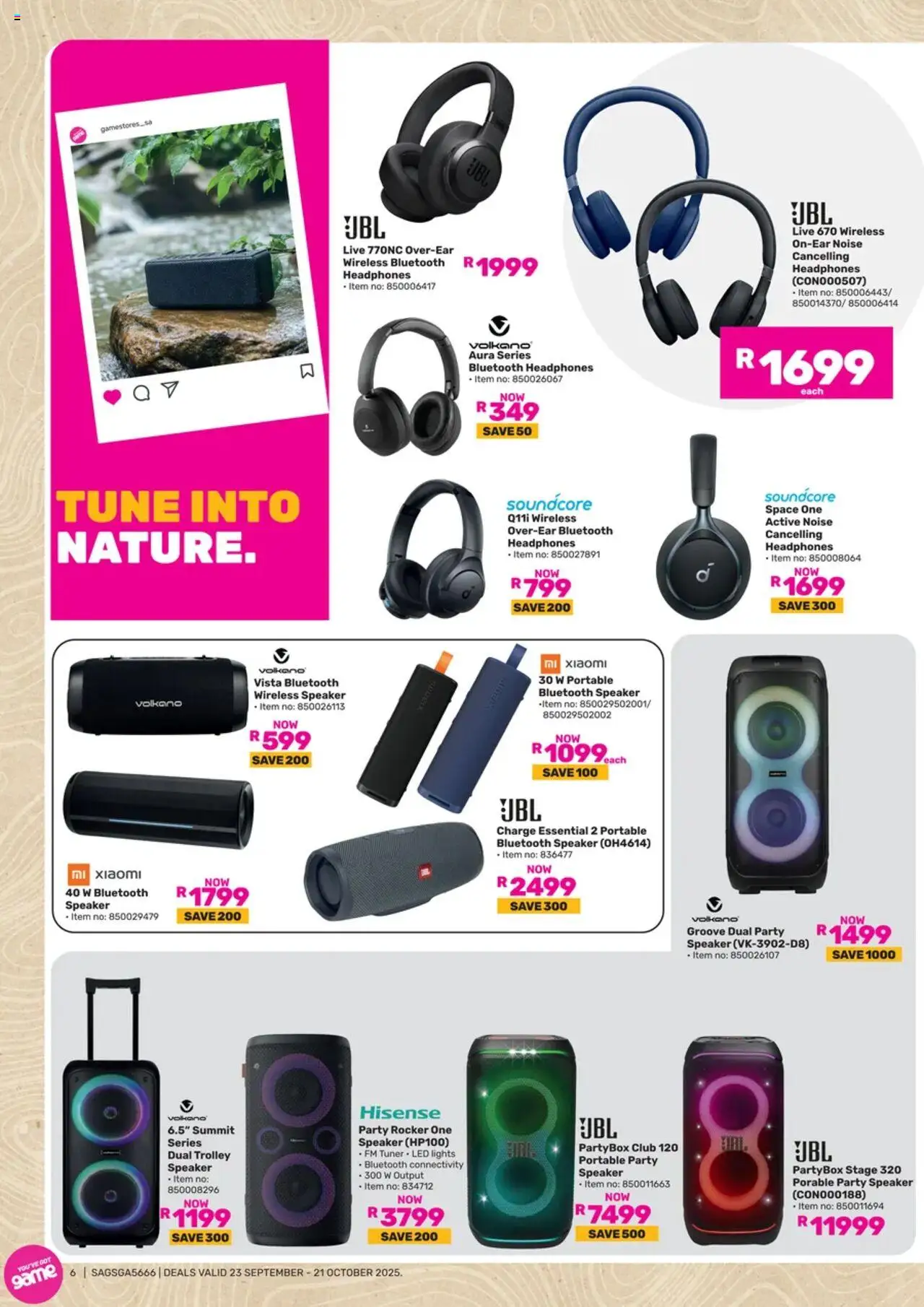 New Game catalogue – valid from 23.09.2025 | Page: 6 | Products: Headphones, Speaker