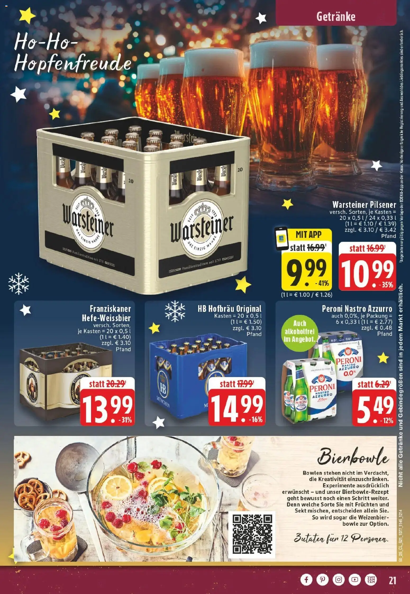 Edeka prospekt Herne	 – gültig ab 07.12.2025 | Seite: 21 | Produkte: Franziskaner, Sekt, Warsteiner