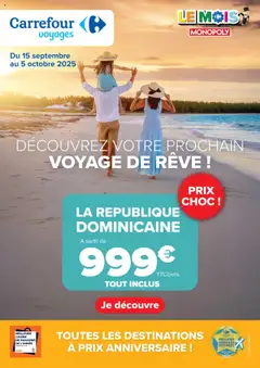 Carrefour - Prévisualisation de Carrefour catalogue Voyages à prix anniversaire ! valide à partir de 15.09.2025