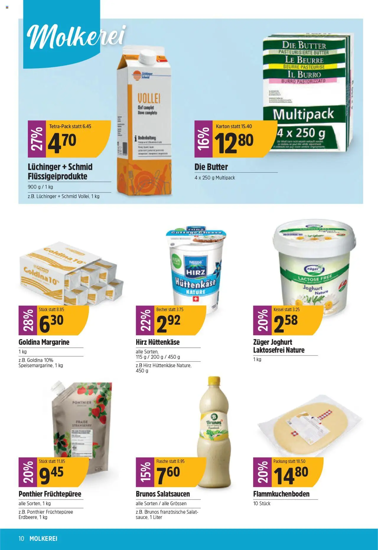 TopCC Aktionen ab 04.08.2025 | Seite: 10 | Produkte: Butter, Joghurt, Hüttenkäse, Salat