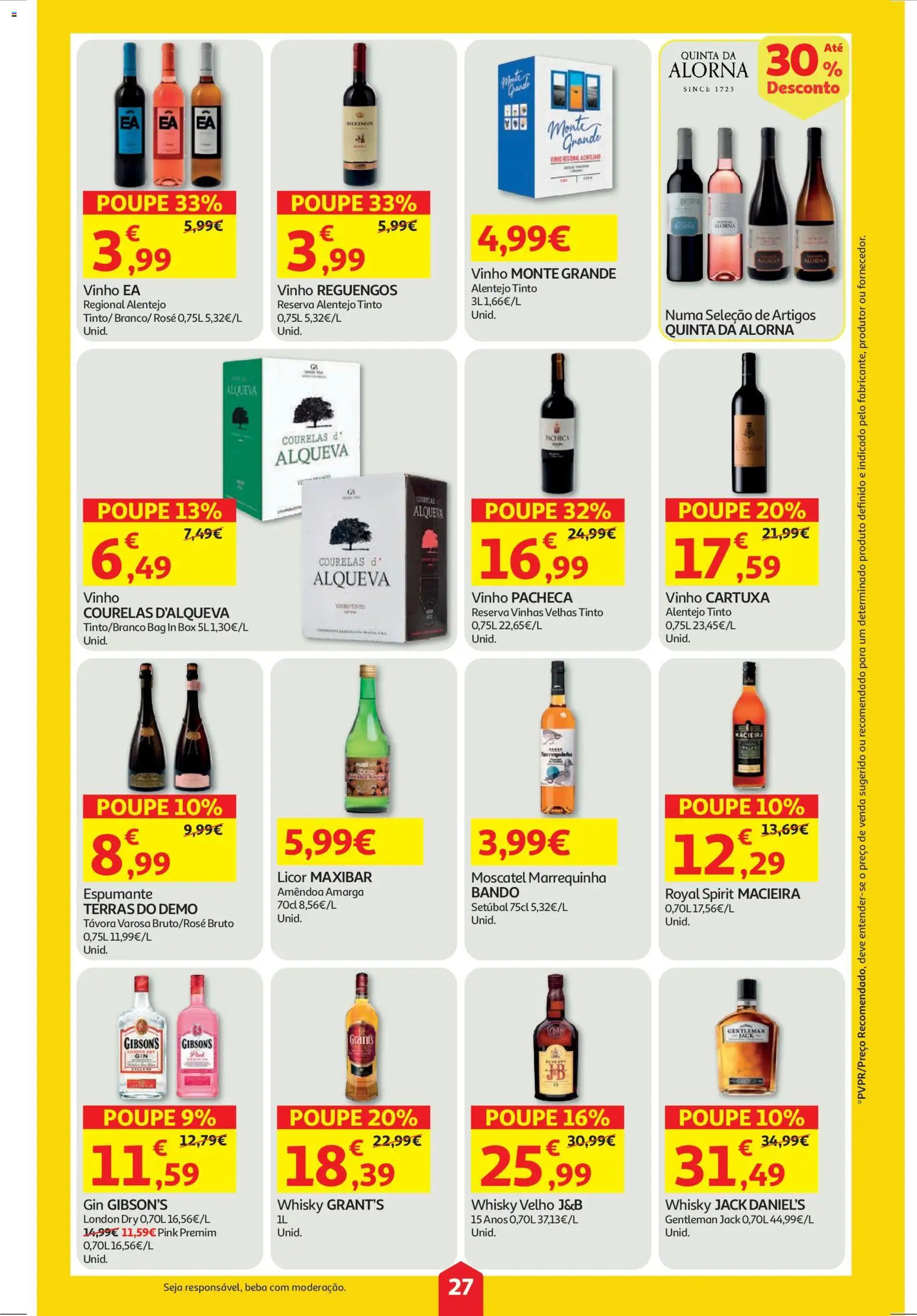 Auchan folheto │ válido de 23.10.2025 | Página: 27 | Produtos: Whisky, Espumante, Vinho, Gin