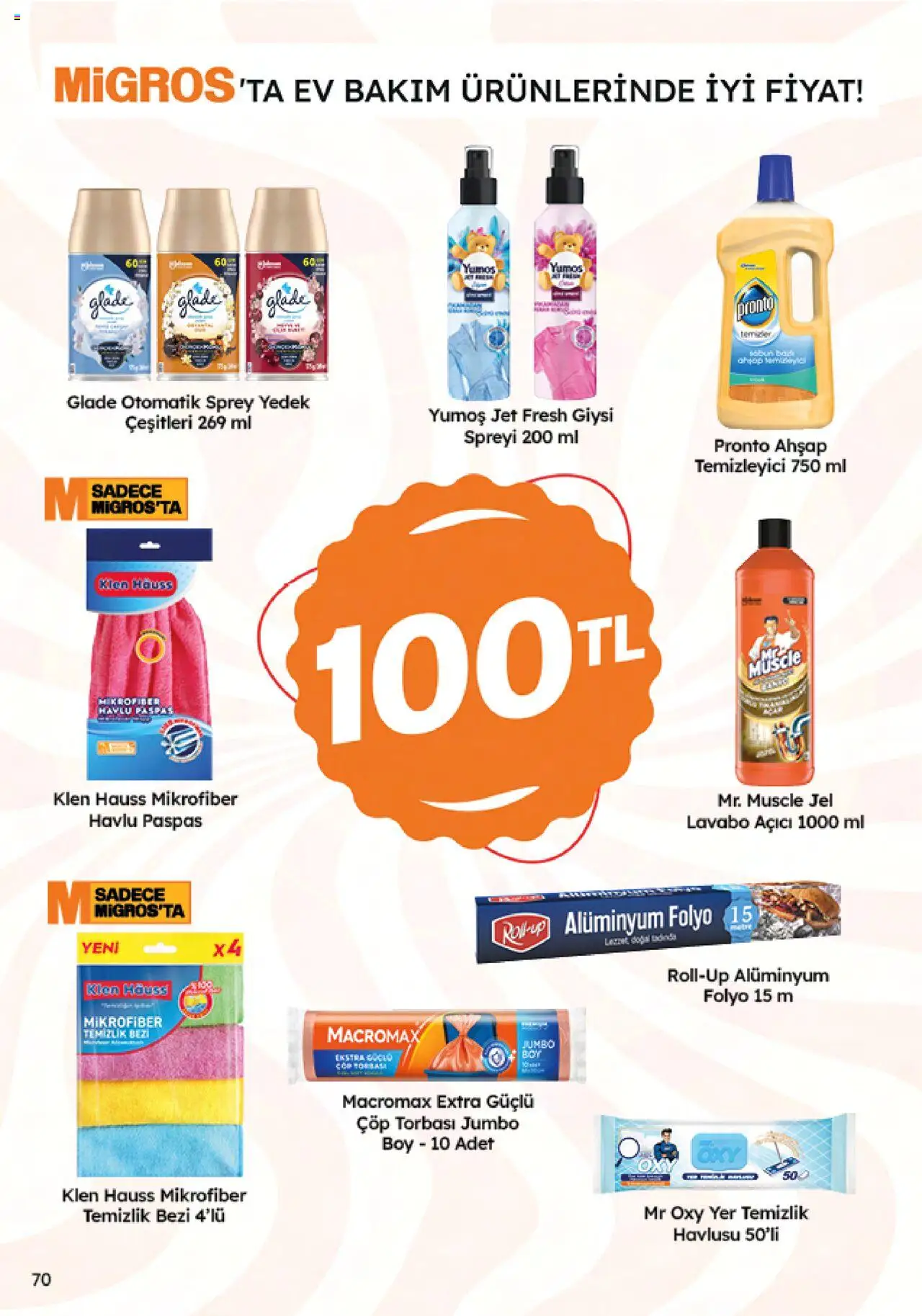 Migros Katalog - Migroskop - 22.05.2025 tarihinden itibaren geçerlidir | Sayfa: 70 | Ürünler: Çöp torbası, Lavabo, Paspas, Giysi