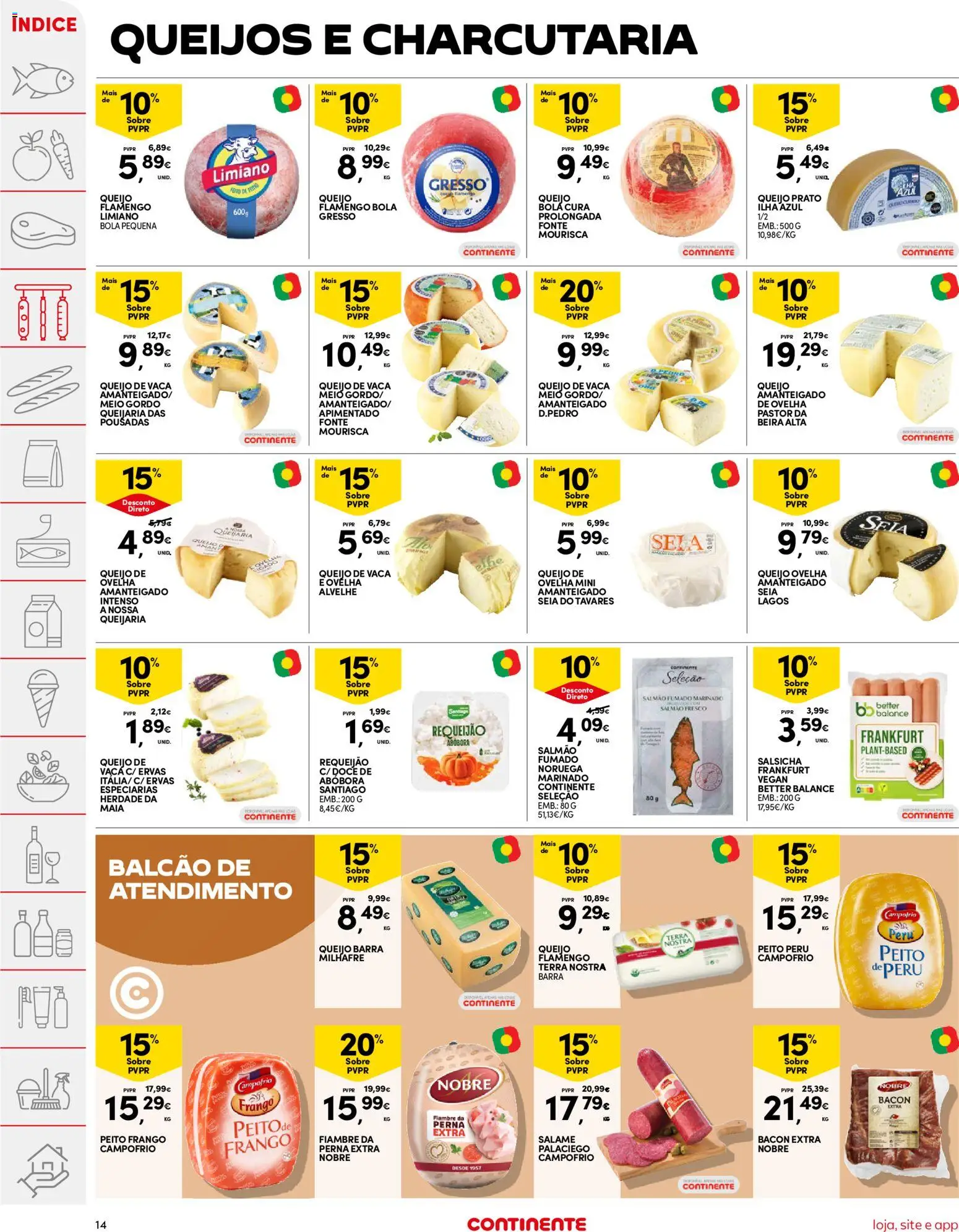 Continente folheto │ válido de 07.04.2026 | Página: 14 | Produtos: Frango, Queijo, Requeijão, Abóbora