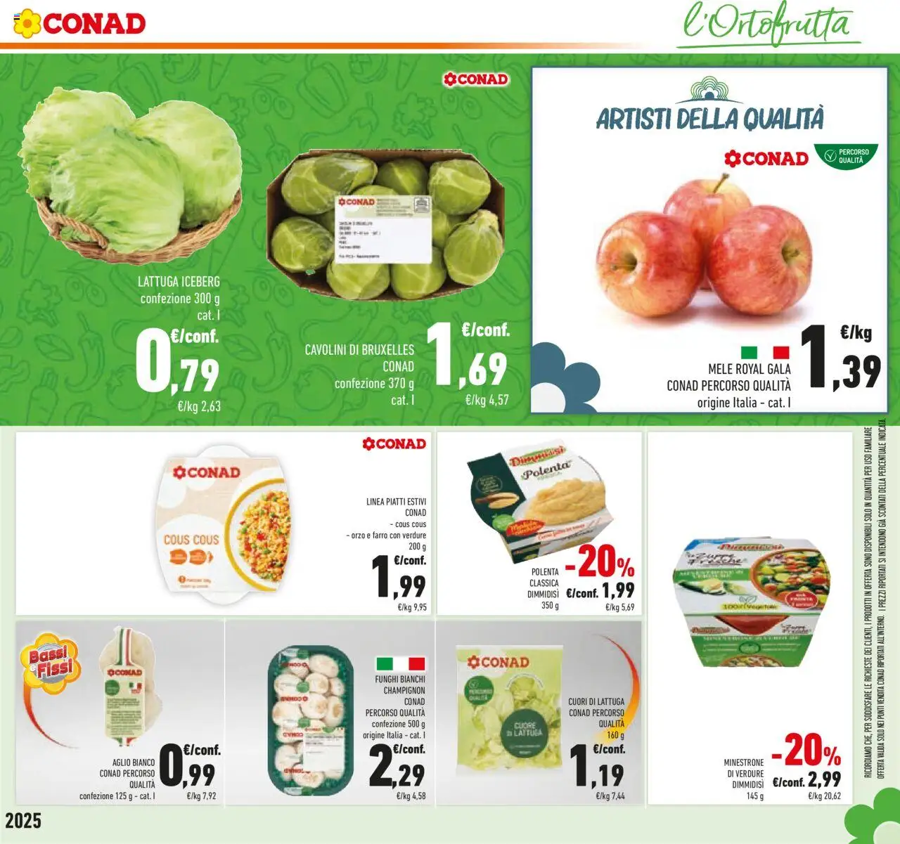 Volantino Conad del 24.09.2025 | Pagina: 11 | Prodotti: Minestrone, Funghi, Cavolini di bruxelles, Farro