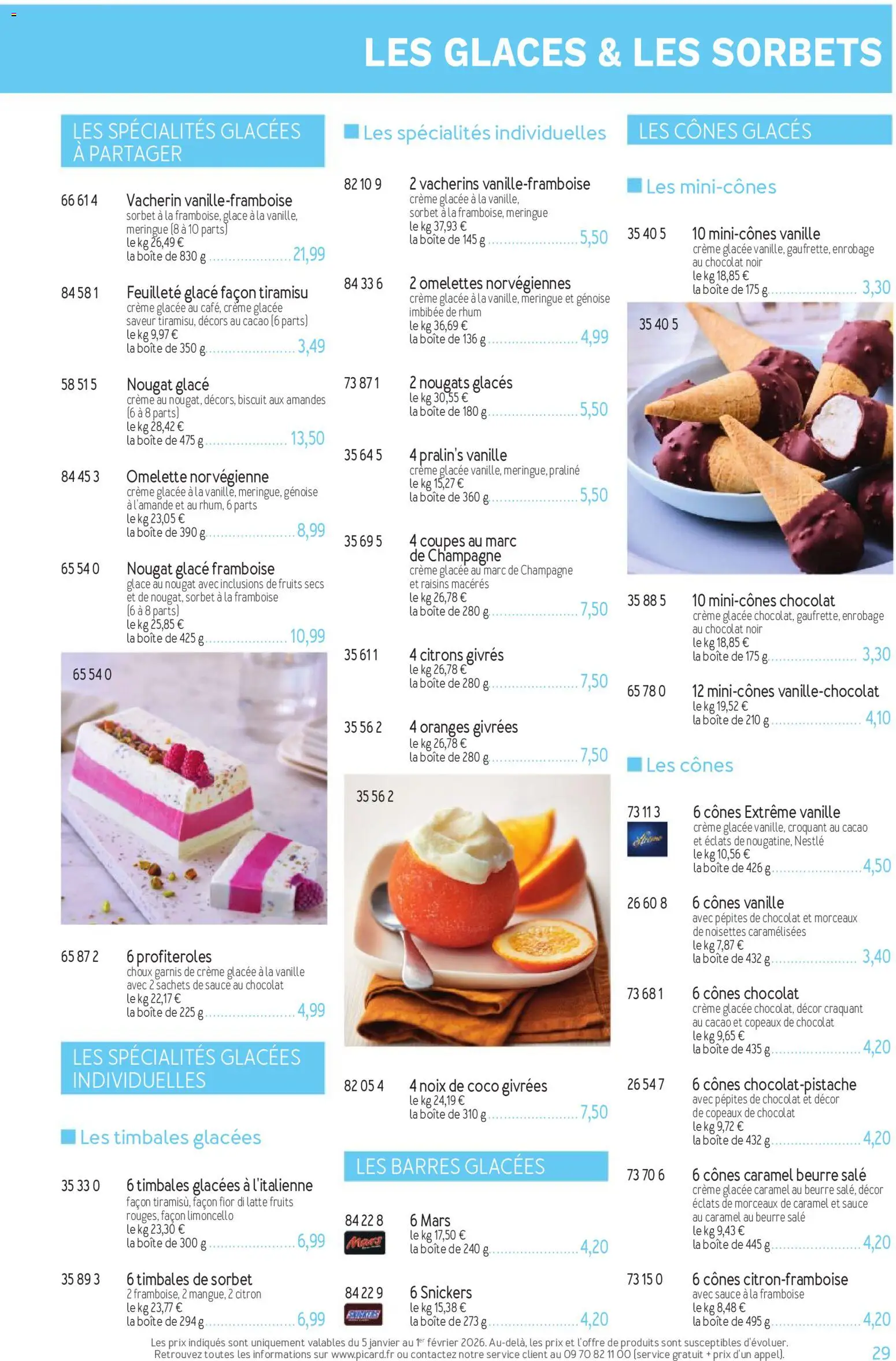 {H1} | Page: 29 | Produits: Glaces, Crème, Amandes, Fruits secs