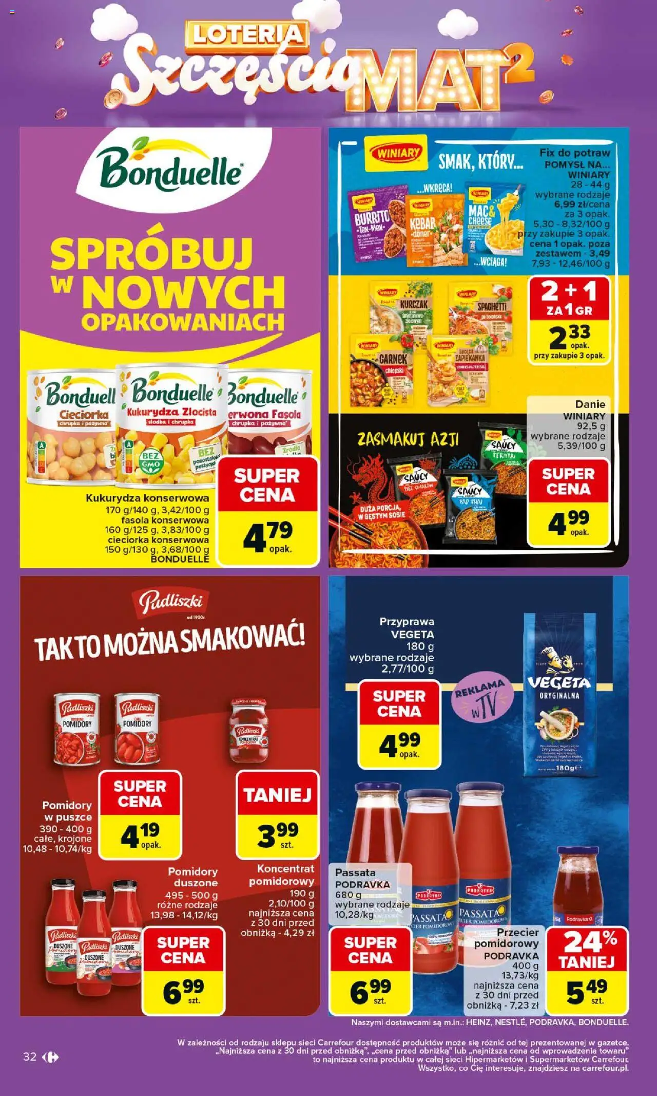 Carrefour Gazetka od 06.10.2025 | Strona: 32 | Produkty: Cieciorka konserwowa, Kukurydza, Garnek, Pomidory