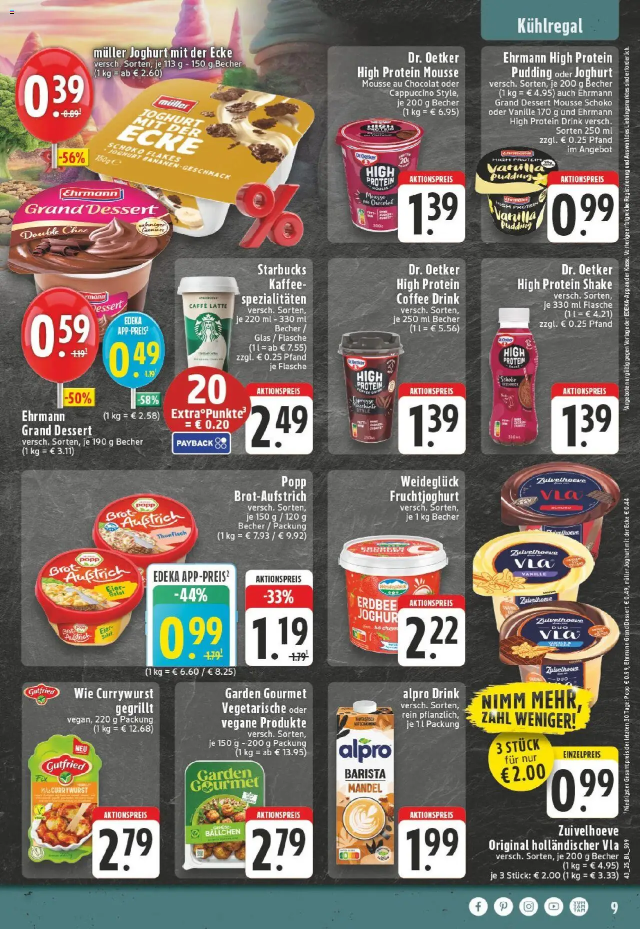 Edeka prospekt Kürten-Dürscheid	 – gültig ab 19.10.2025 | Seite: 9 | Produkte: Joghurt, Thunfisch, Kaffee, Ehrmann grand dessert