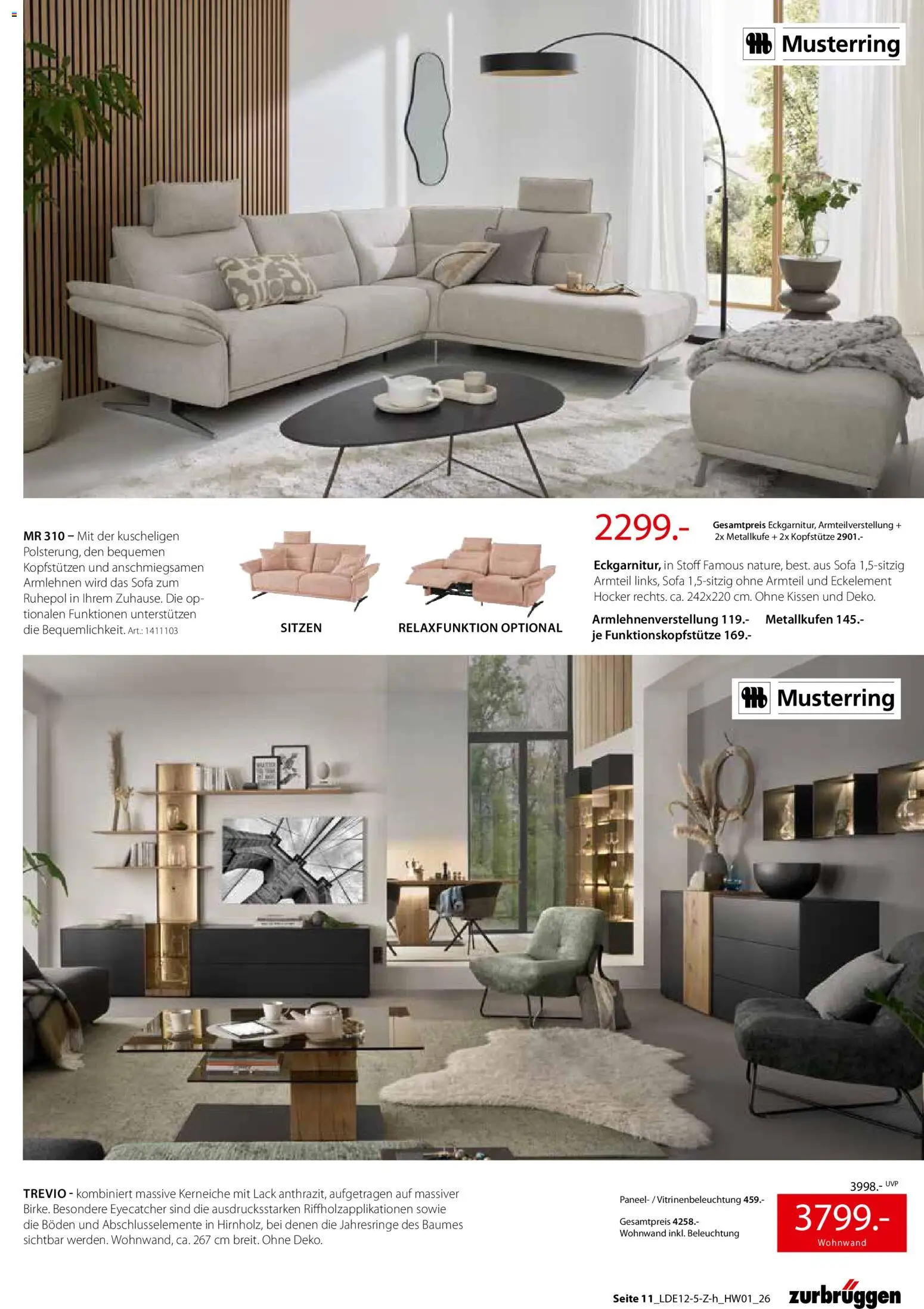Zurbrüggen  Hochwert-Spezial – gültig ab 29.12.2025 | Seite: 19 | Produkte: Hocker, Wohnwand, Kissen, Sofa