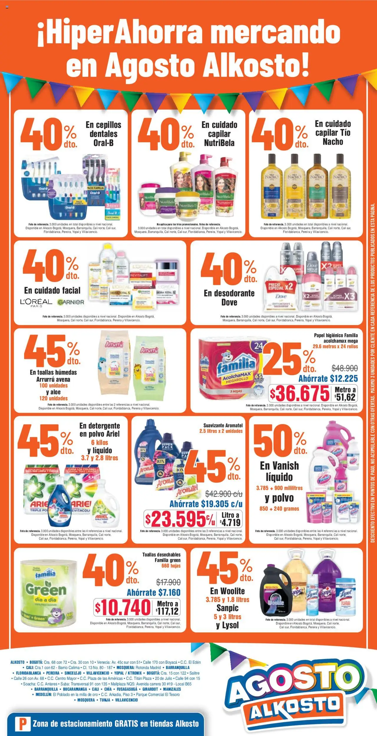 Alkosto folleto │ válido desde el 16.08.2025 | Página: 12 | Productos: Desodorante, Detergente, Papel higienico, Suavizante