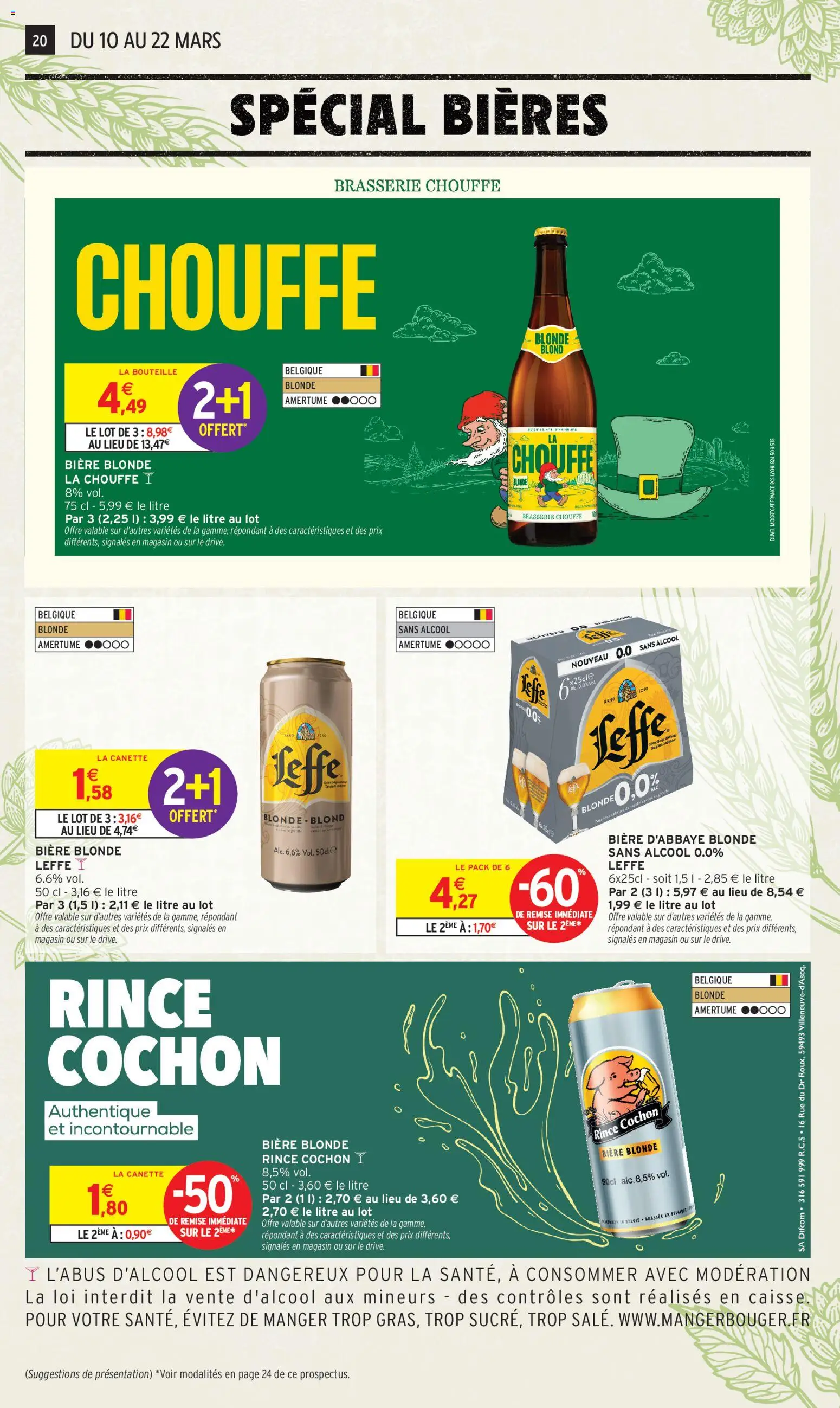 {H1} | Page: 20 | Produits: Alcool, Bière blonde, Biere blonde leffe, Bière