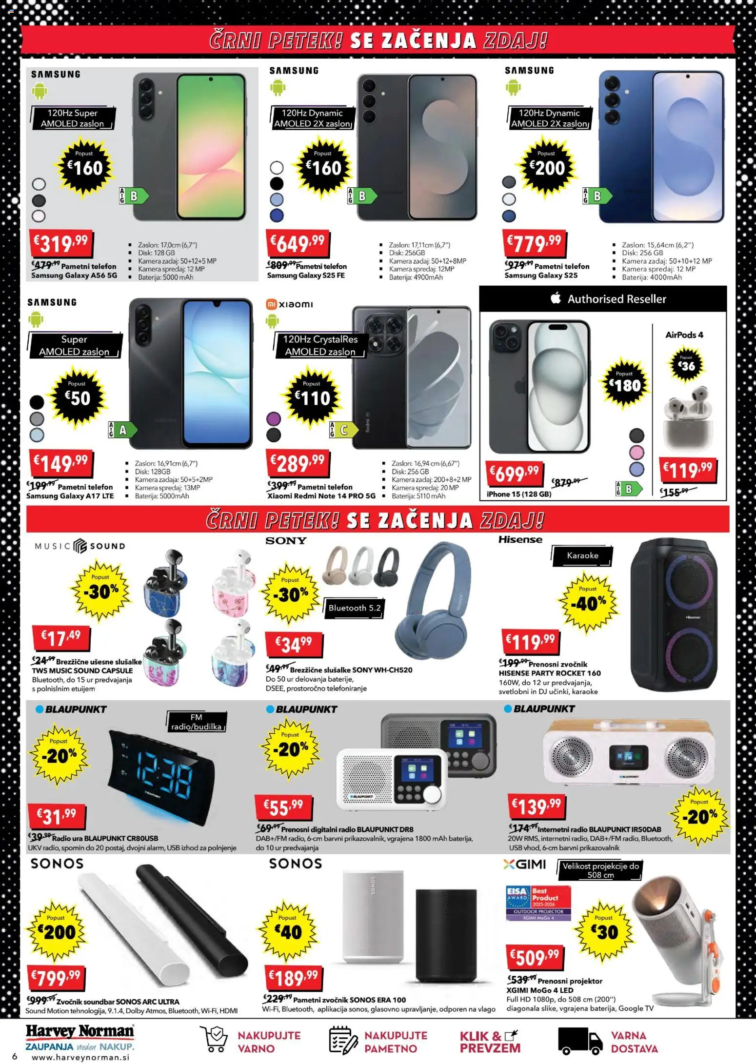 Novi Harvey Norman katalog ponudbe – veljaven od 20.11.2025 | Stran: 6 | Izdelki: Pametni telefon, Tv, Disk, Usb