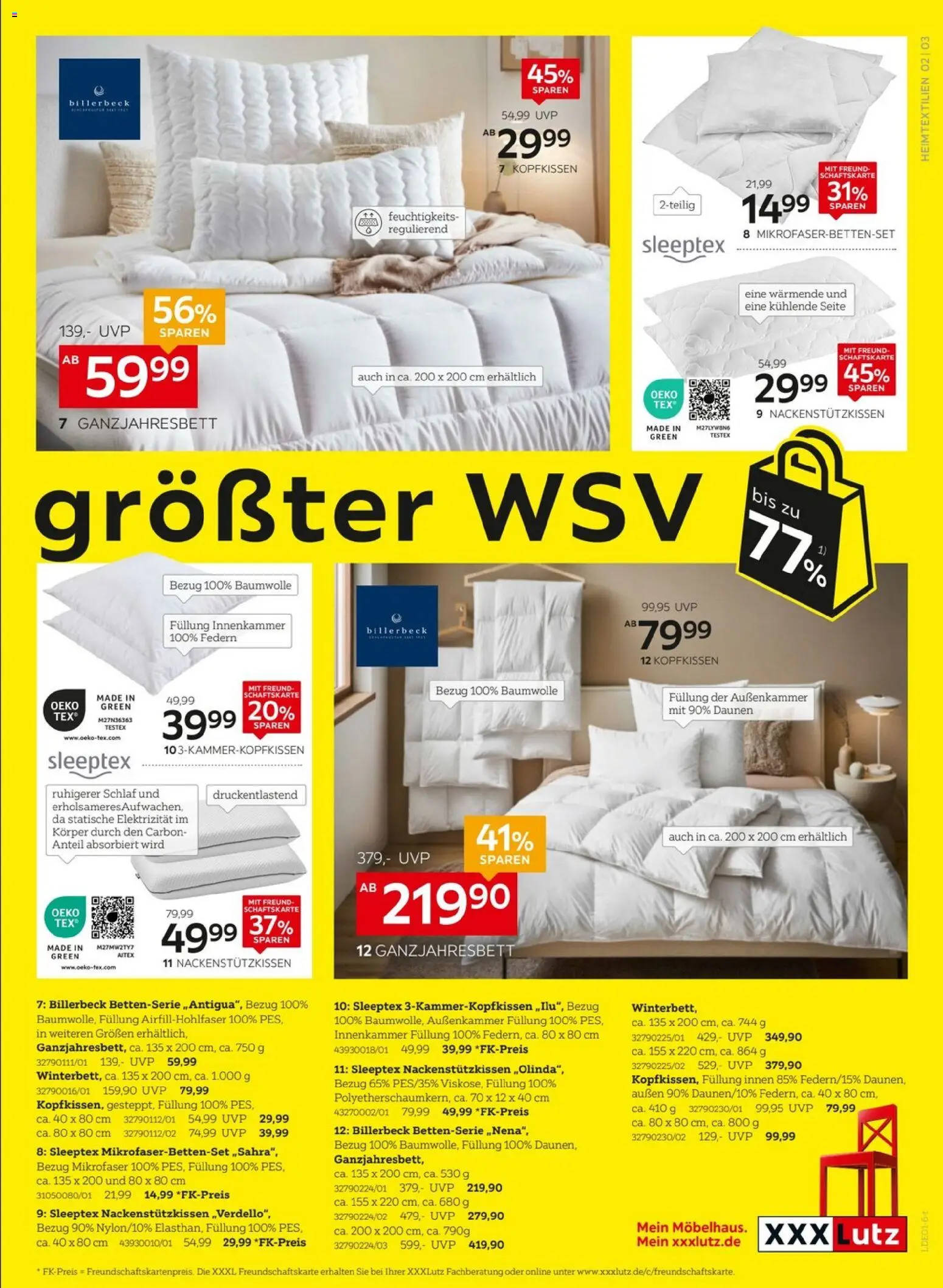 XXXL Lutz - Deutschlands größter WSV – gültig ab 27.11.2025 | Seite: 3 | Produkte: Kopfkissen