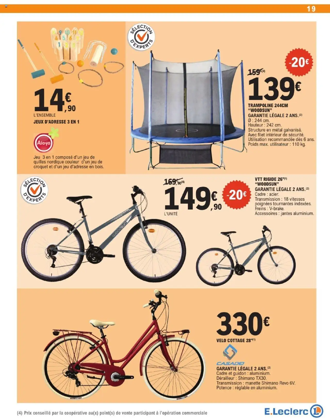  | Page: 19 | Produits: Vélo, Trampoline, Poignées, Jeux