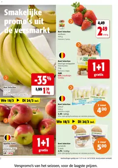 Colruyt folder / publicité - Voorbeeld van een folder van Colruyt, geldig van 11.03.2026 | Pagina: 2 | Producten: Bananen, Appelen, Friet, Aardbeien