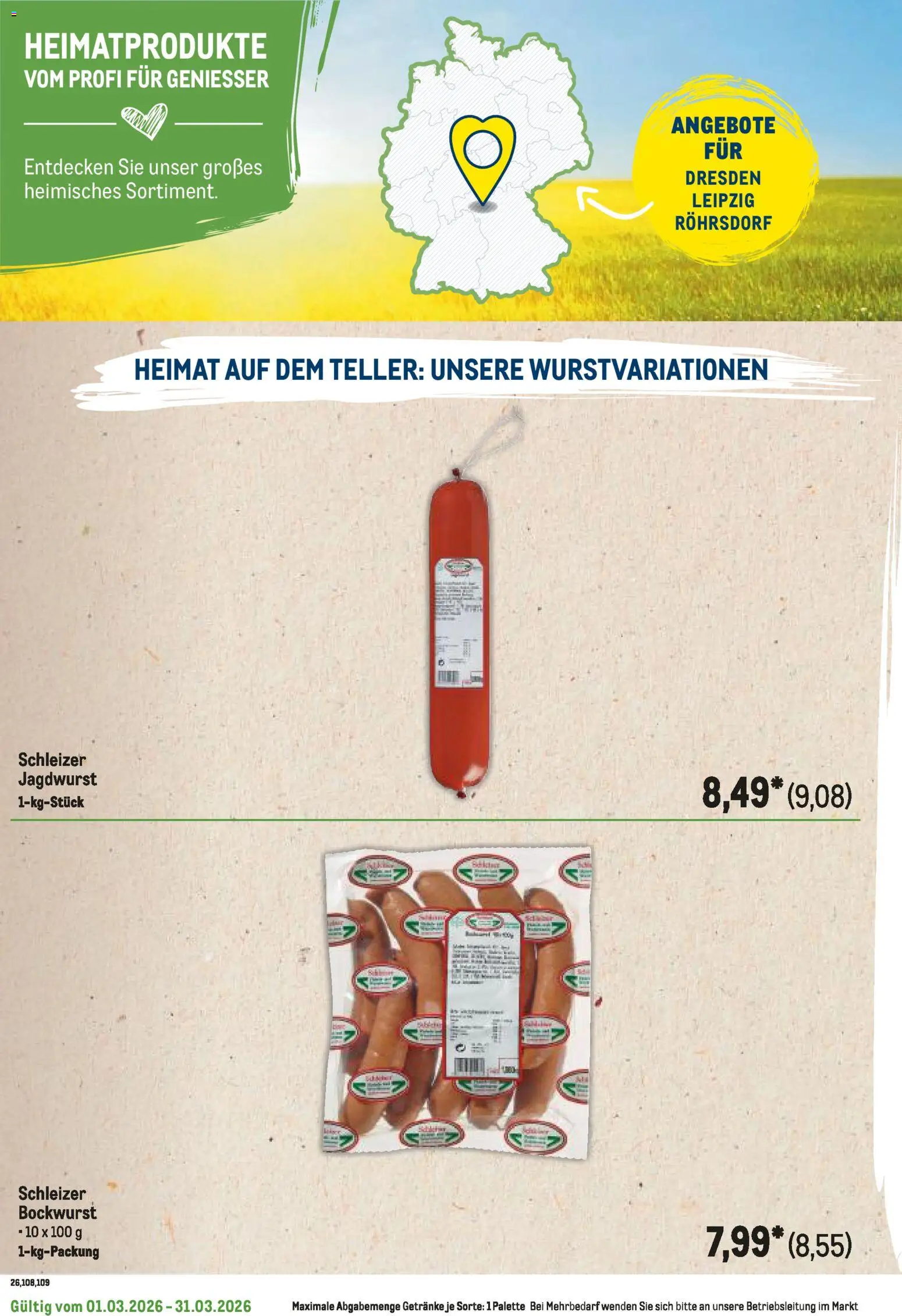 Metro Regionaler Flyer – gültig ab 01.03.2026 | Seite: 84 | Produkte: Bockwurst