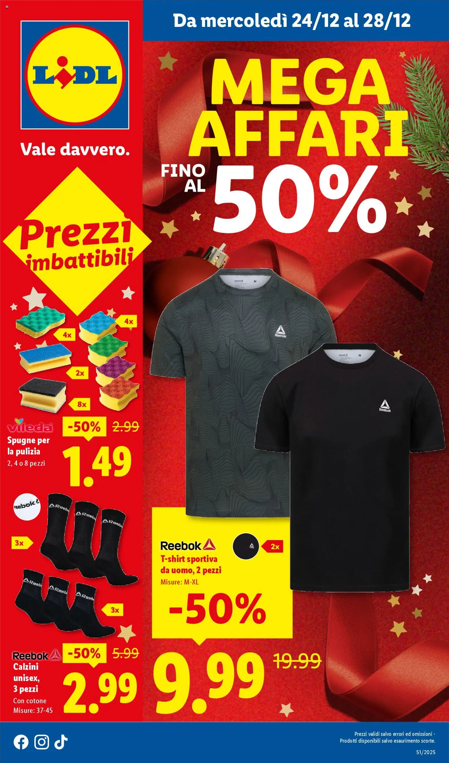 Volantino Lidl del 23.12.2025 | Pagina: 1 | Prodotti: Calzini, T-shirt