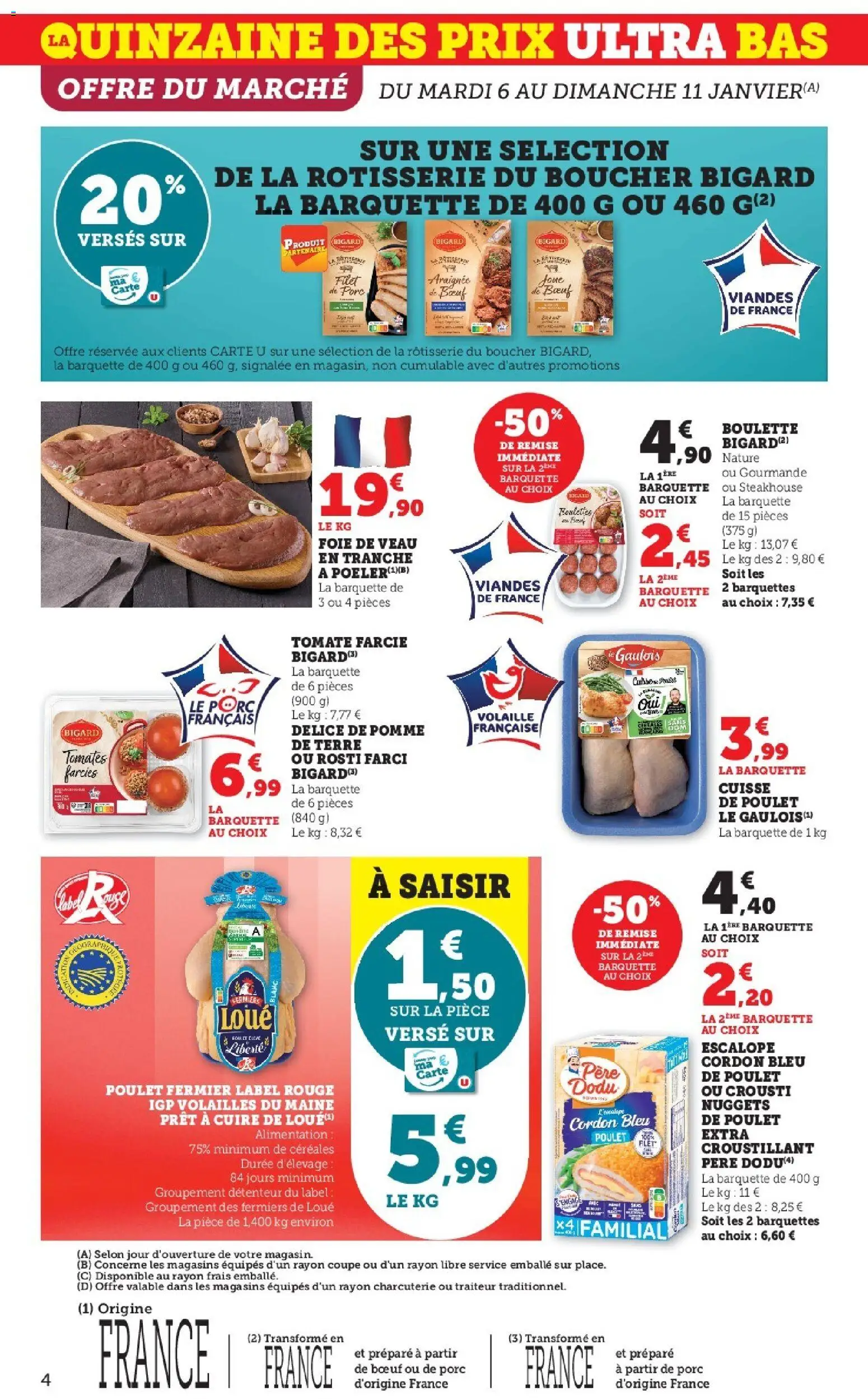 {H1} | Page: 4 | Produits: Pomme, Volaille, Porc, Foie de veau