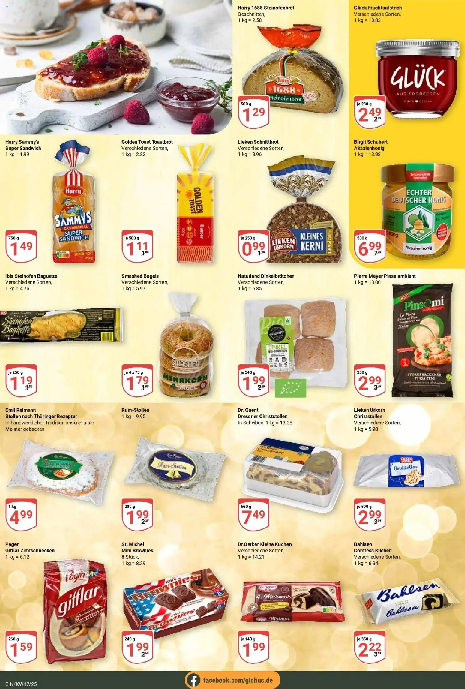 Globus prospekt Homburg-Einöd	 – gültig ab 17.11.2025 | Seite: 15 | Produkte: Toast, Toastbrot, Baguette, Kuchen